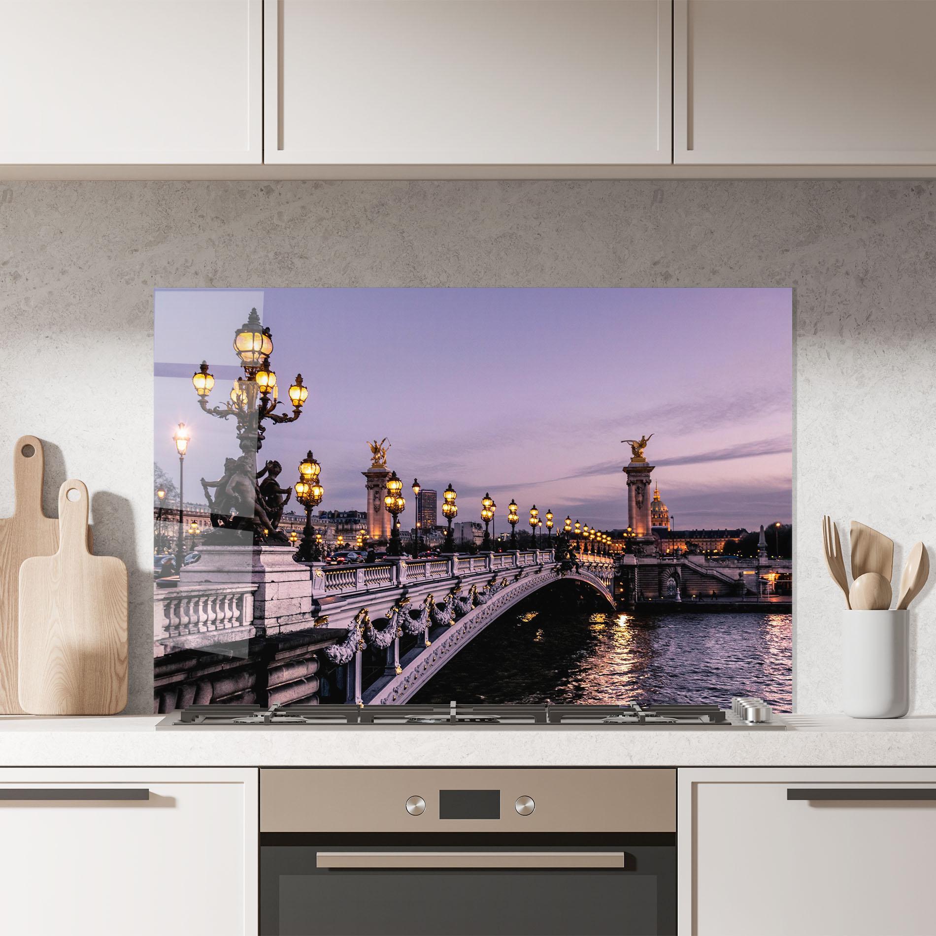 Küchenrückwand Glas Paris Bidge mockup 7