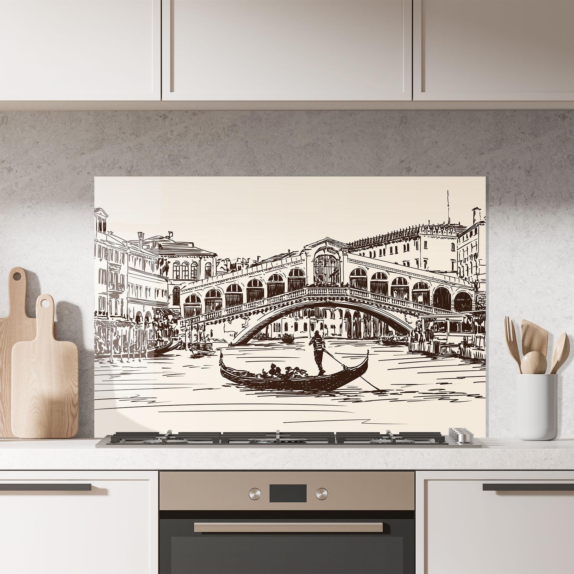 Küchenrückwand Glas Rialto Bridge mockup 7