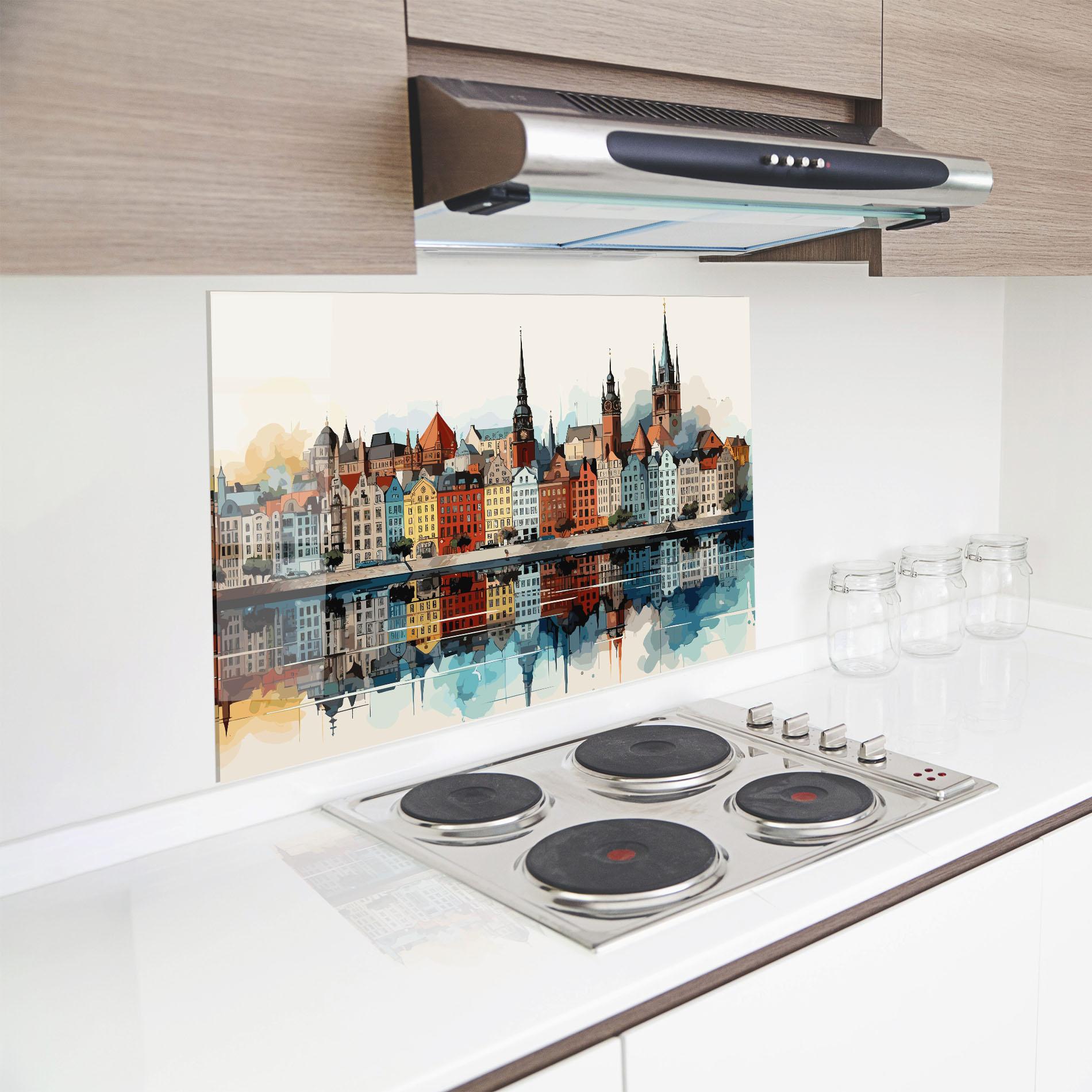 Küchenrückwand Glas German Buildings mockup 8