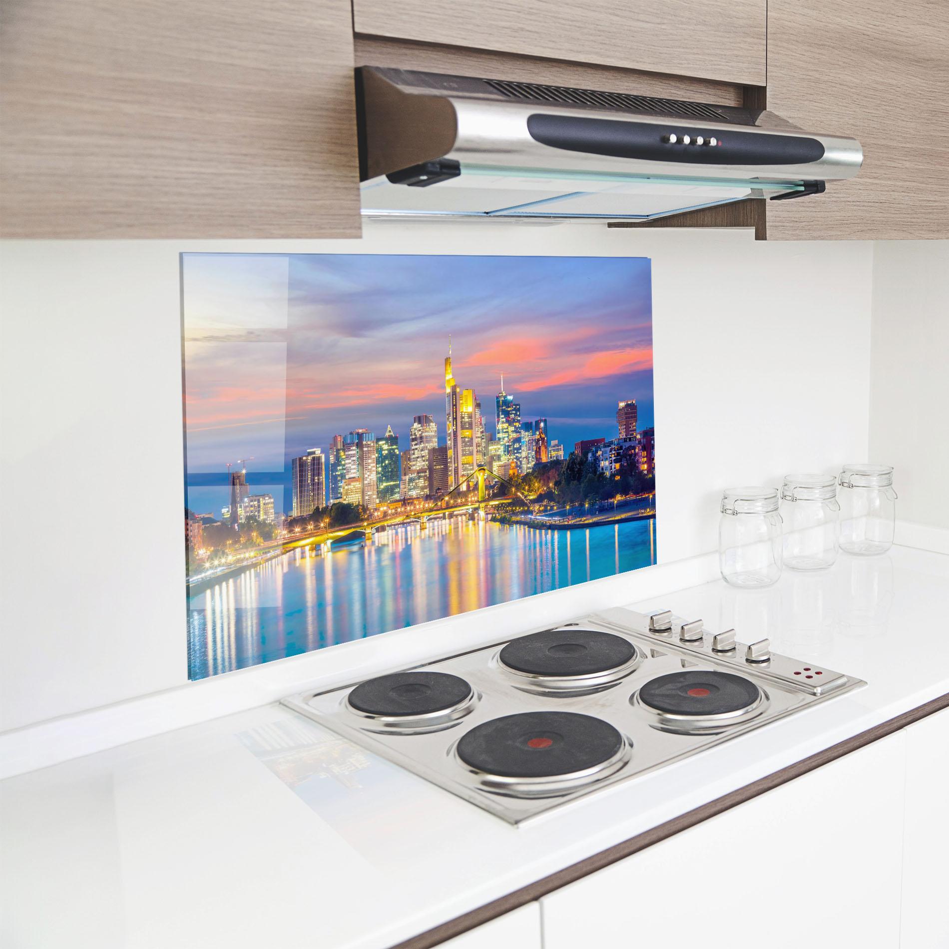 Küchenrückwand Glas Germany Sunset mockup 8