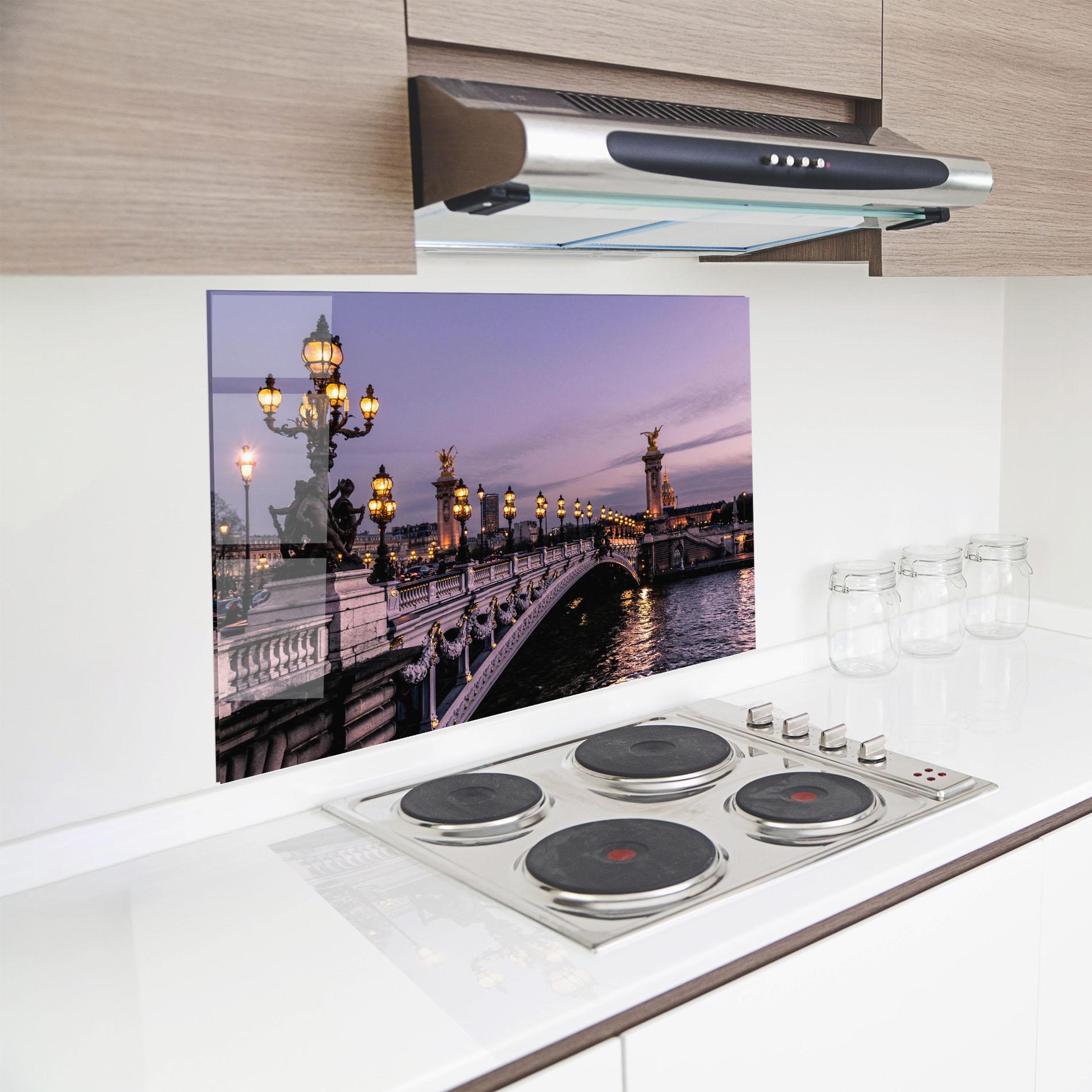 Küchenrückwand Glas Paris Bidge mockup 8