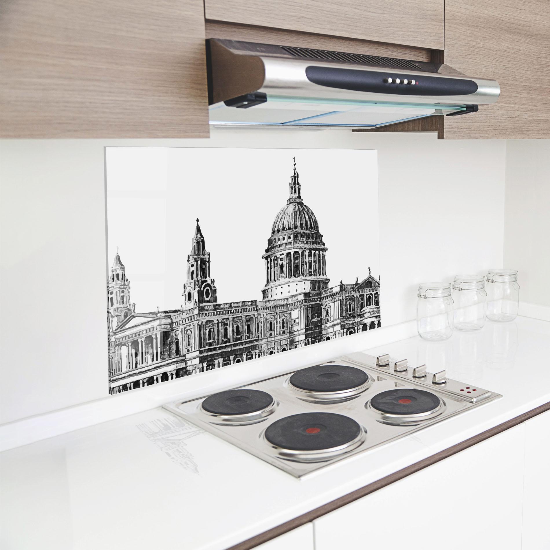 Küchenrückwand Glas St Paul Cathedral mockup 8