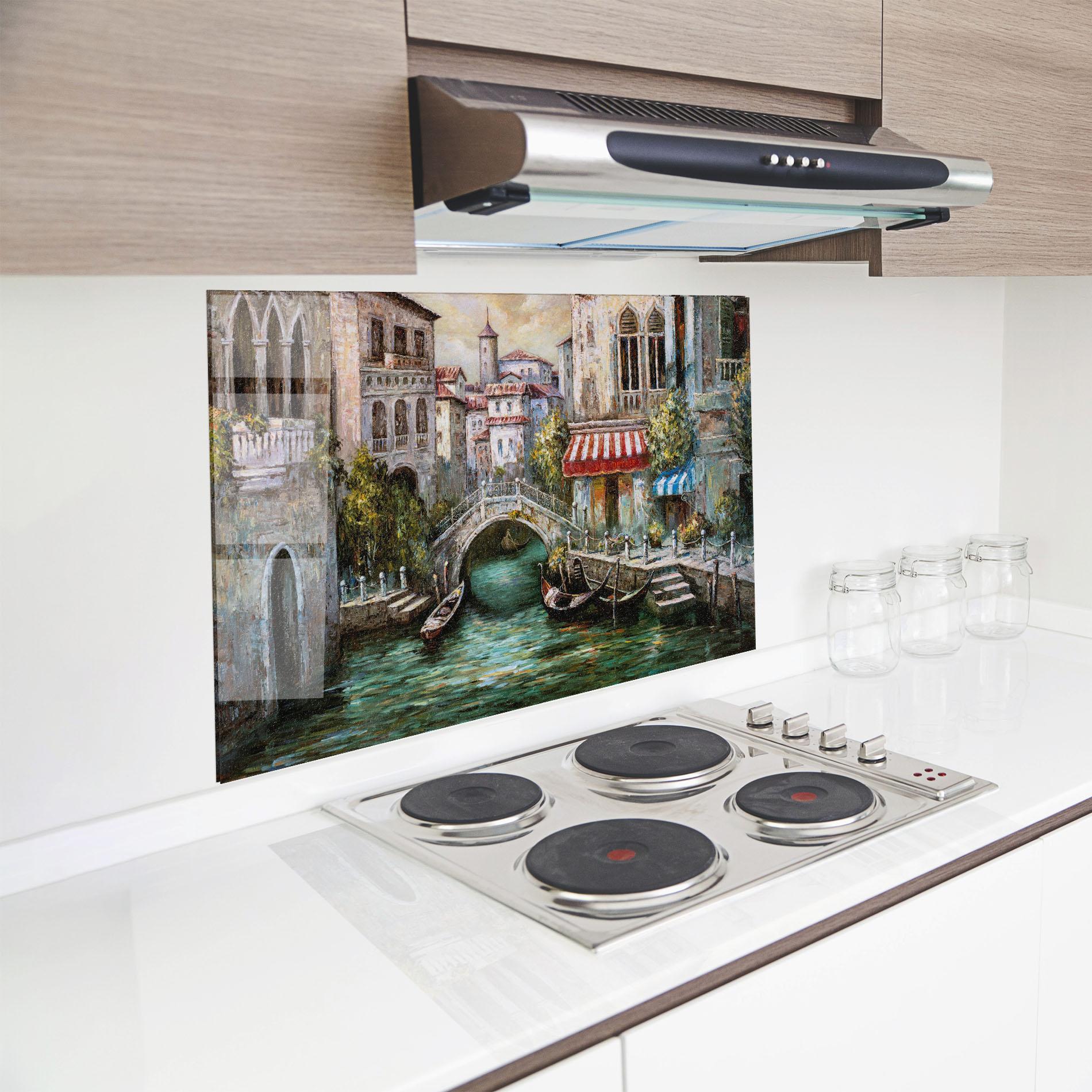 Küchenrückwand Glas Venice Colors mockup 8