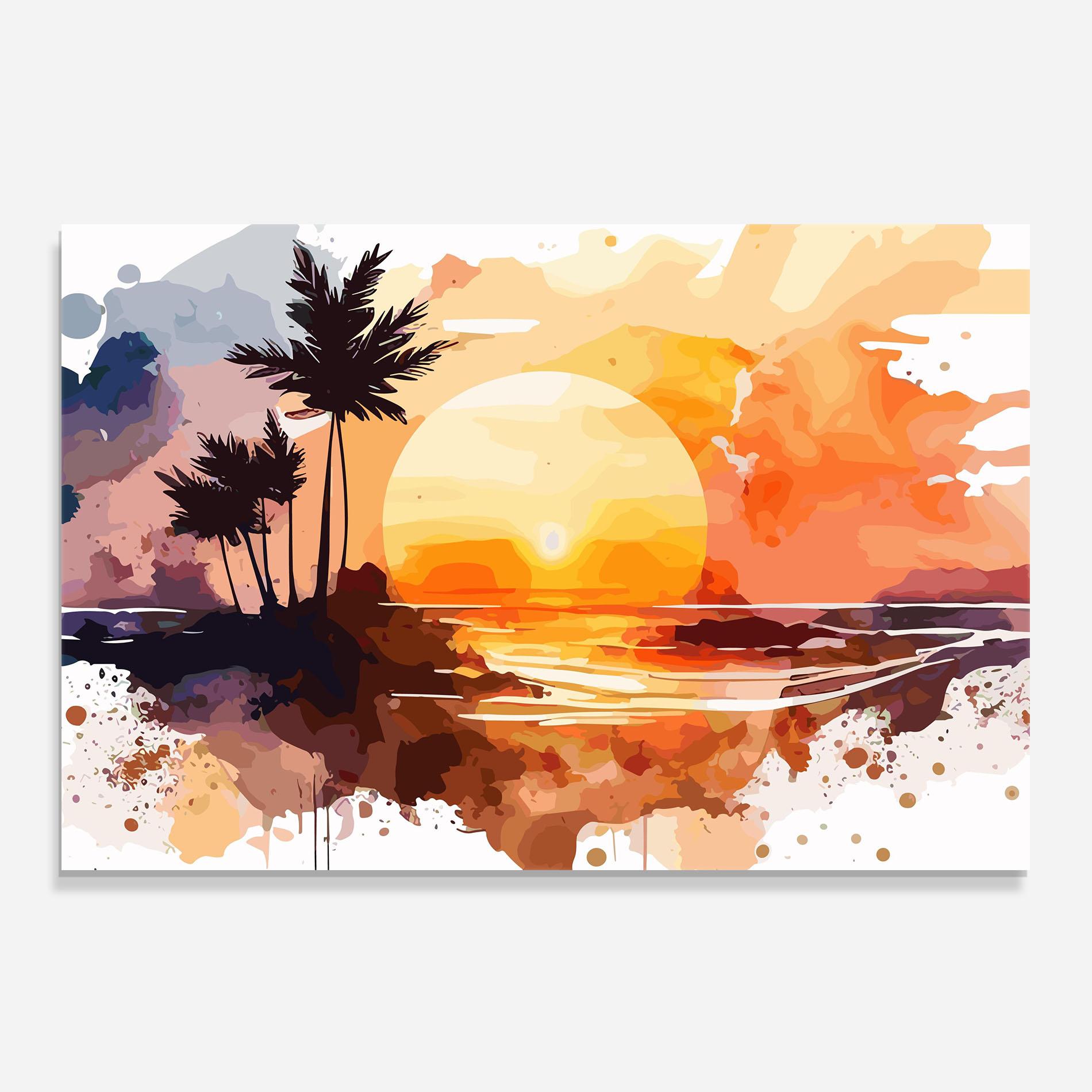 Küchenrückwand Glas Beautiful Sunrise mockup 0