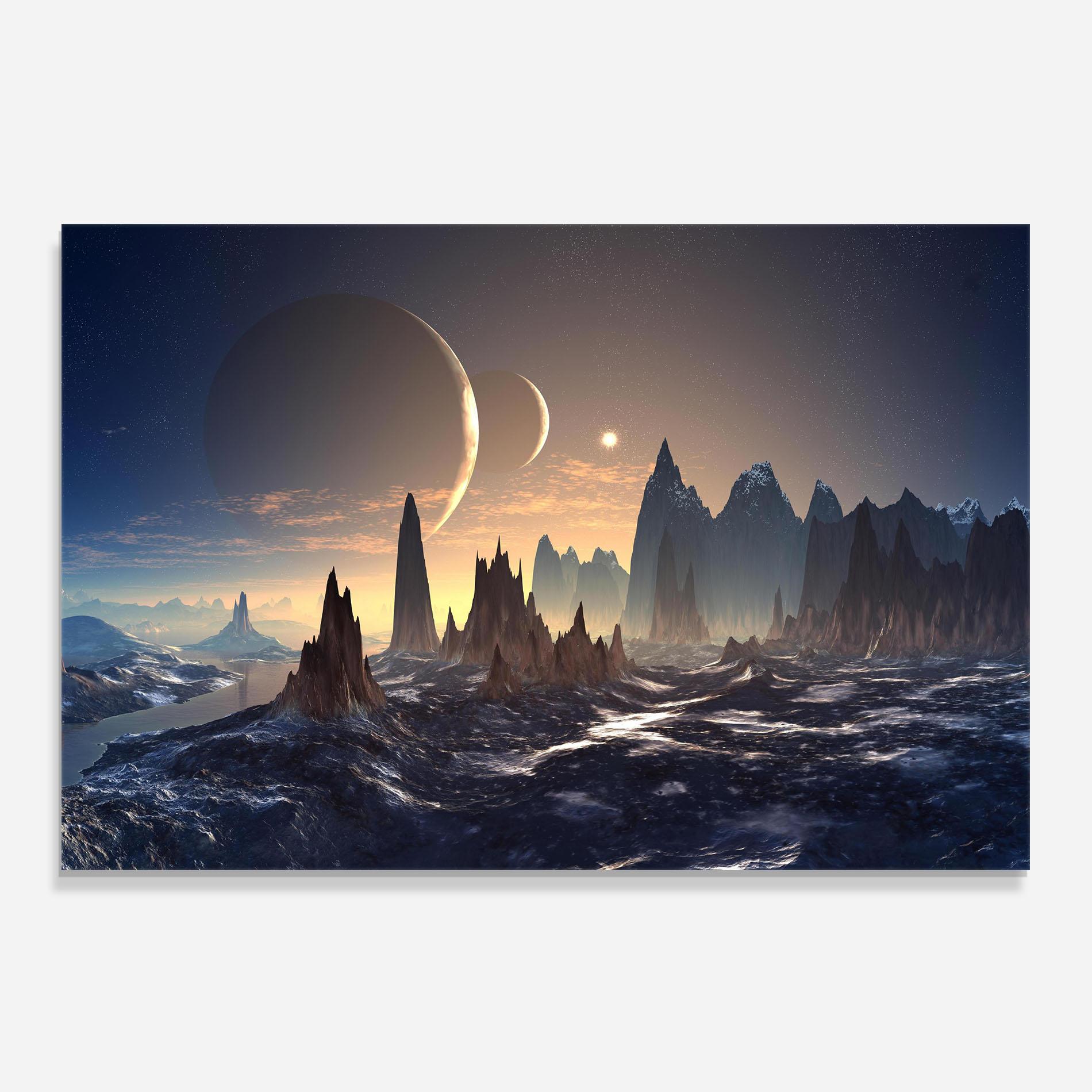 Küchenrückwand Glas Fantasy Landscape mockup 0