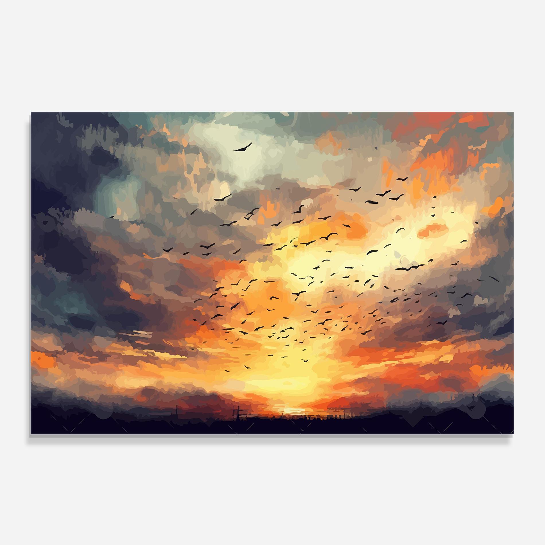 Küchenrückwand Glas Majestic Sunset mockup 0