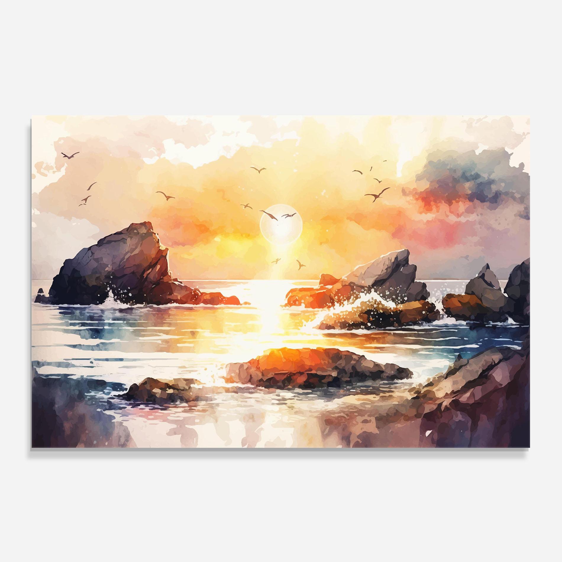 Küchenrückwand Glas Pretty Pastel Sunset mockup 0