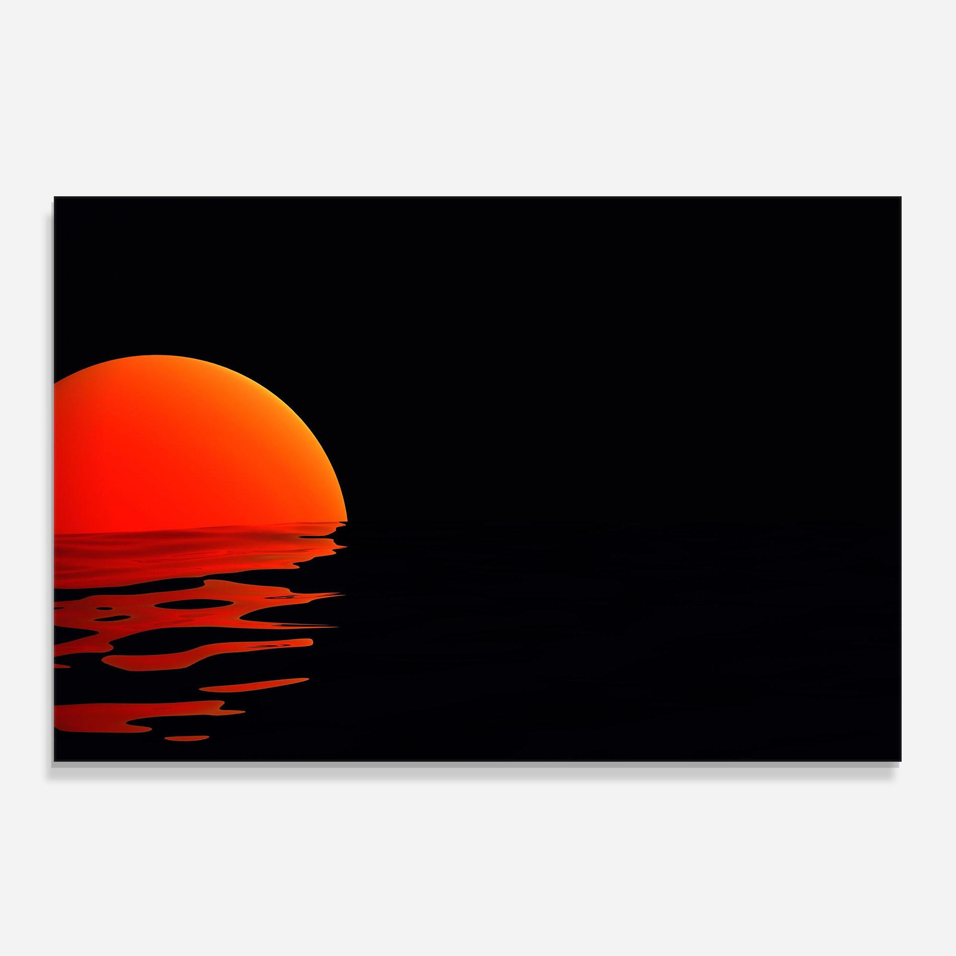 Küchenrückwand Glas Red Evening Sunset mockup 0