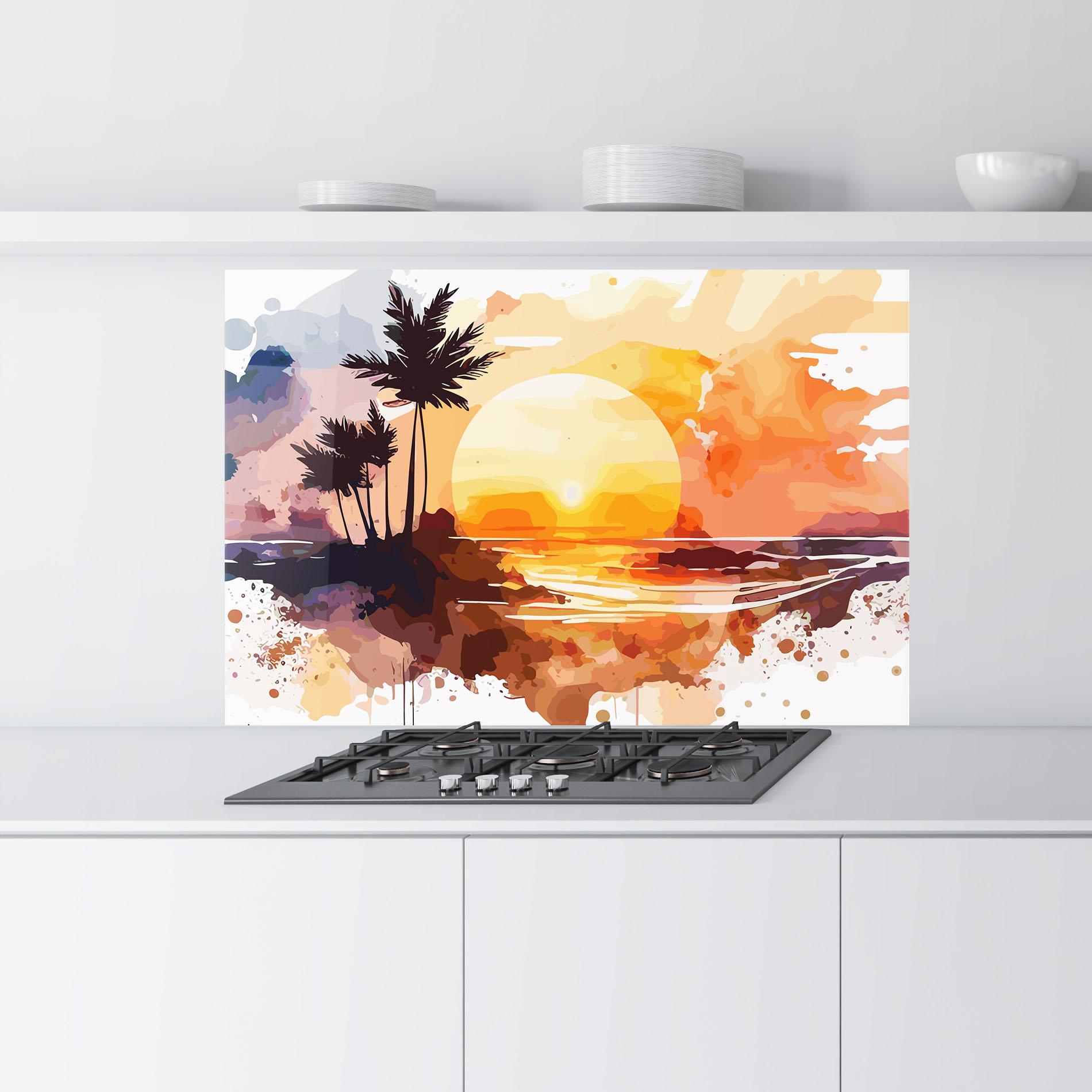 Küchenrückwand Glas Beautiful Sunrise mockup 9
