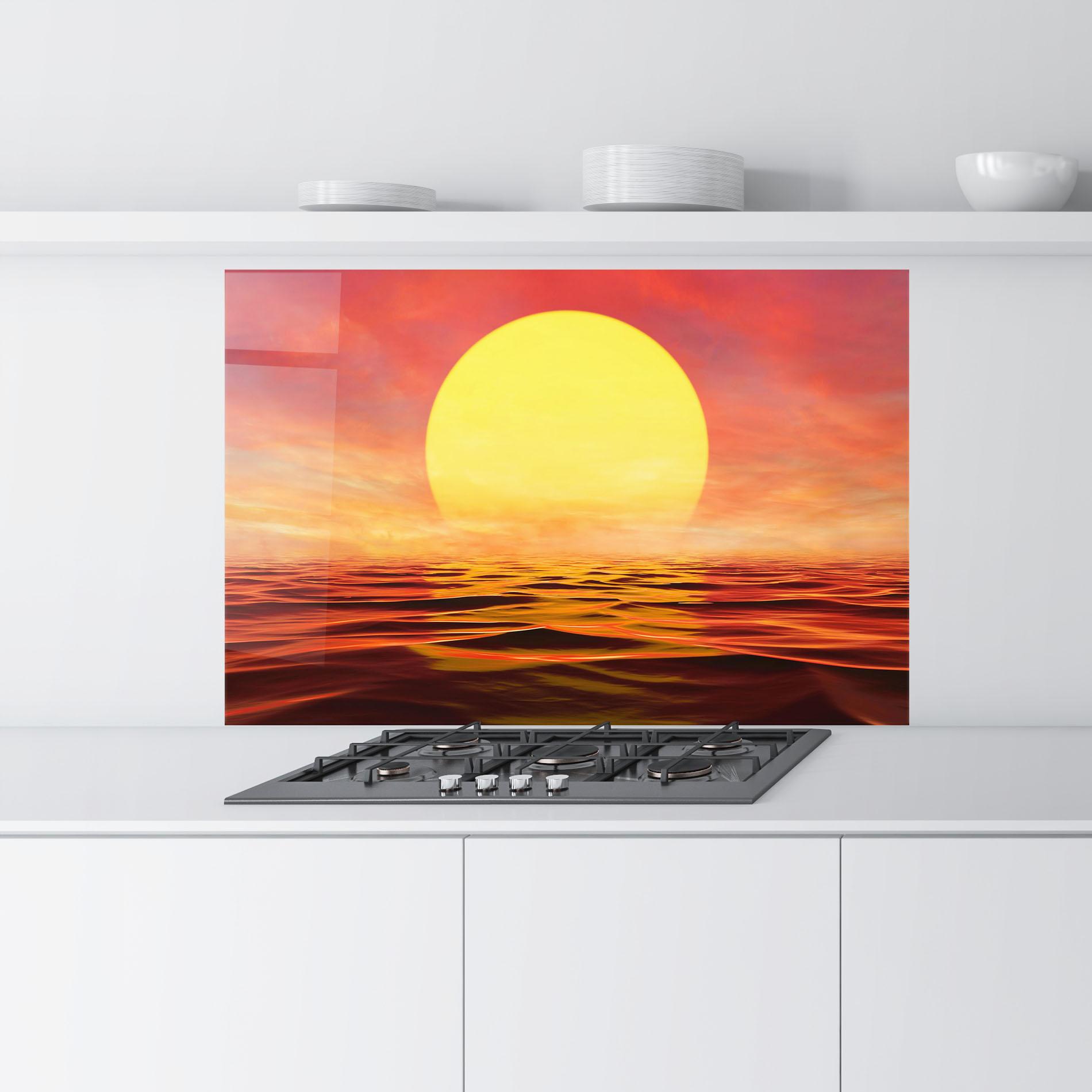 Küchenrückwand Glas Clouds Reflection Sky mockup 9