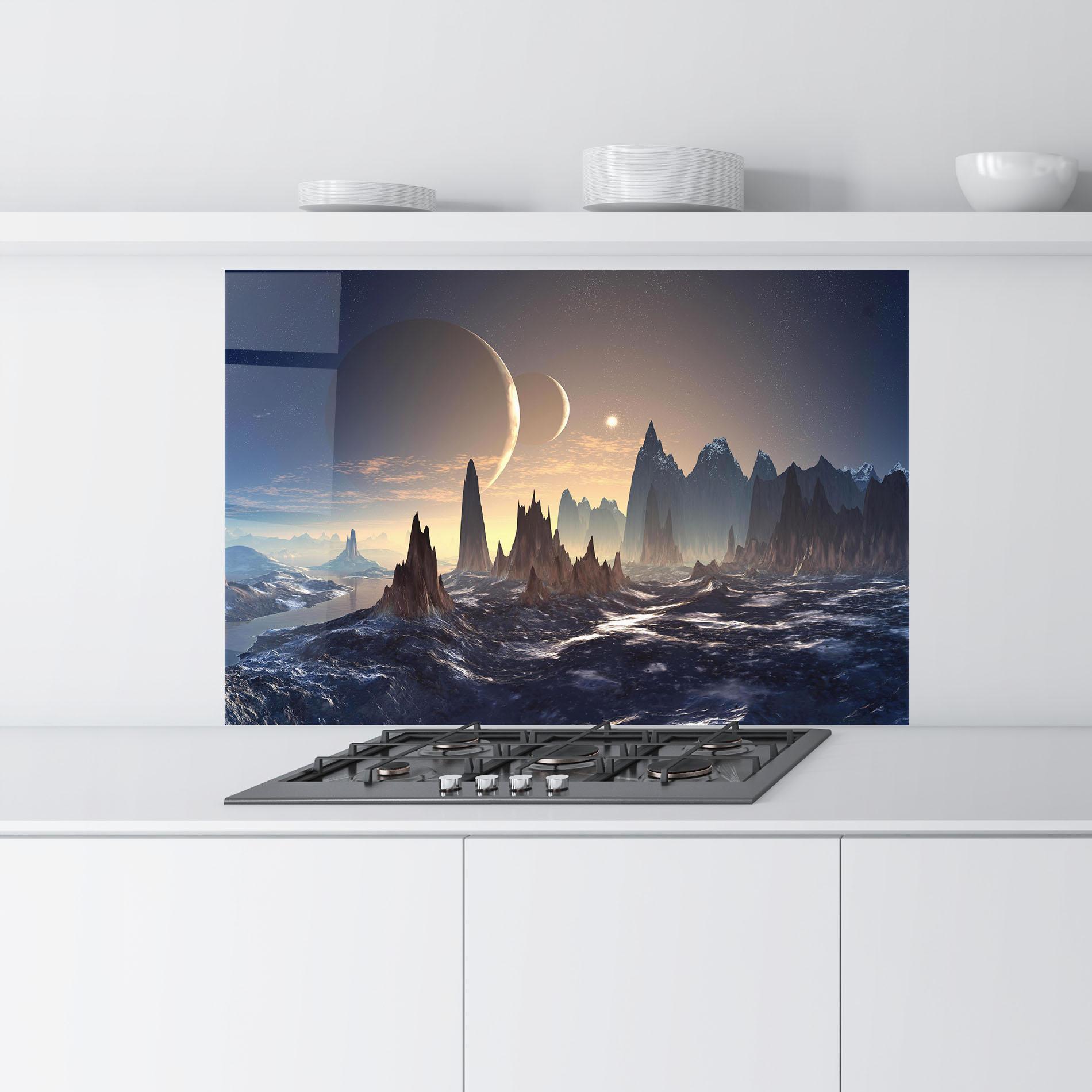 Küchenrückwand Glas Fantasy Landscape mockup 9