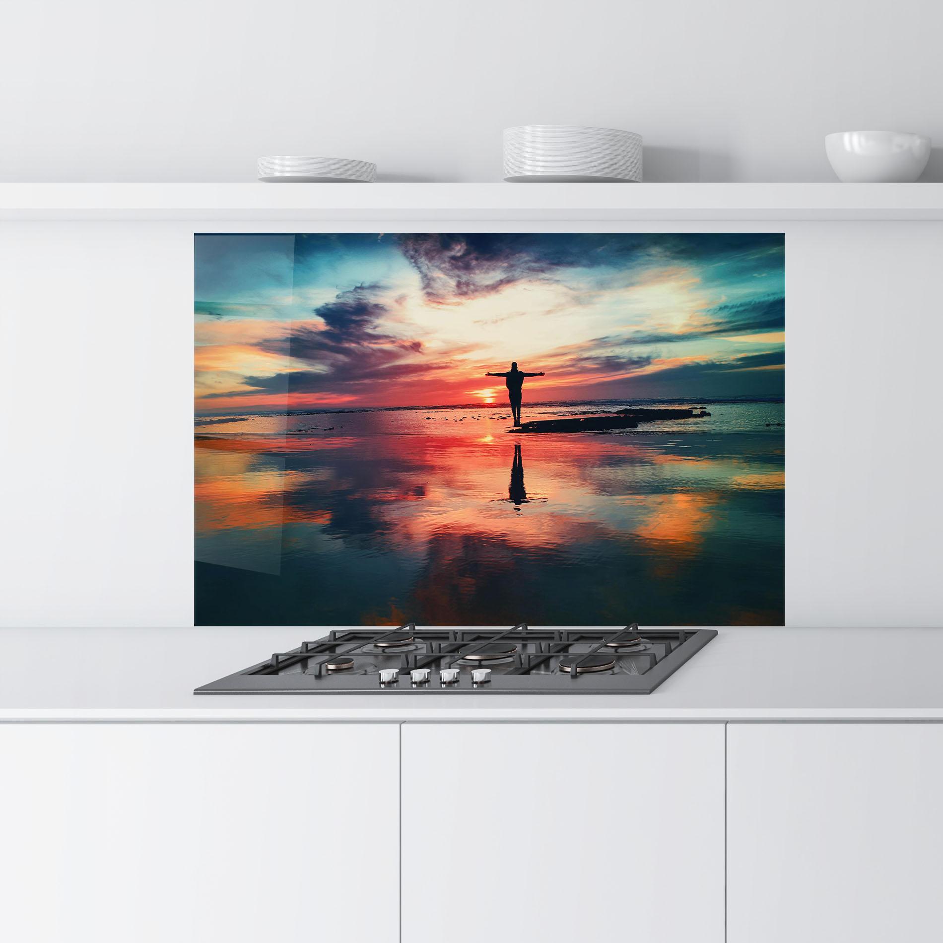 Küchenrückwand Glas Freedom Feeling mockup 9