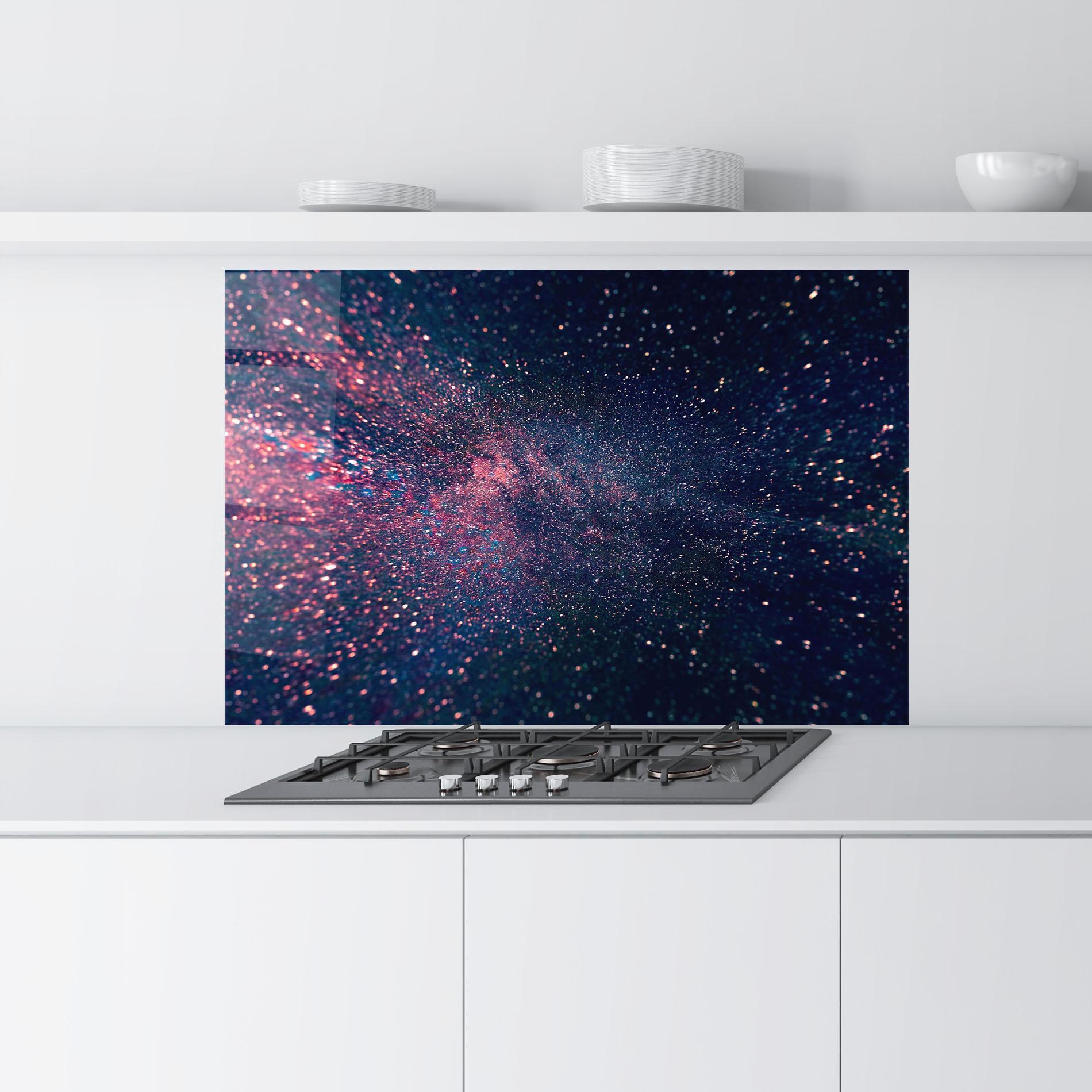 Küchenrückwand Glas Purple Spark mockup 9