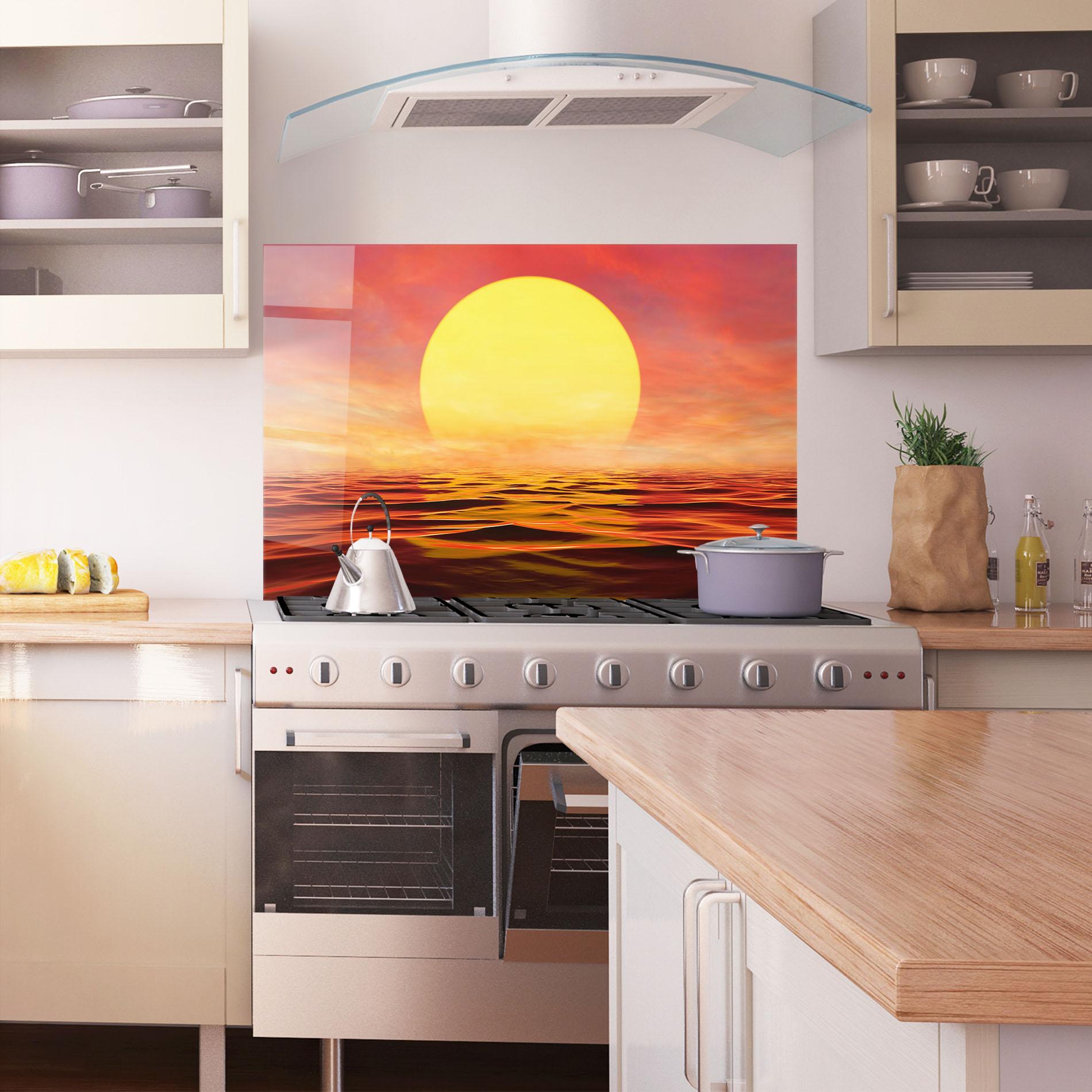 Küchenrückwand Glas Clouds Reflection Sky mockup 1