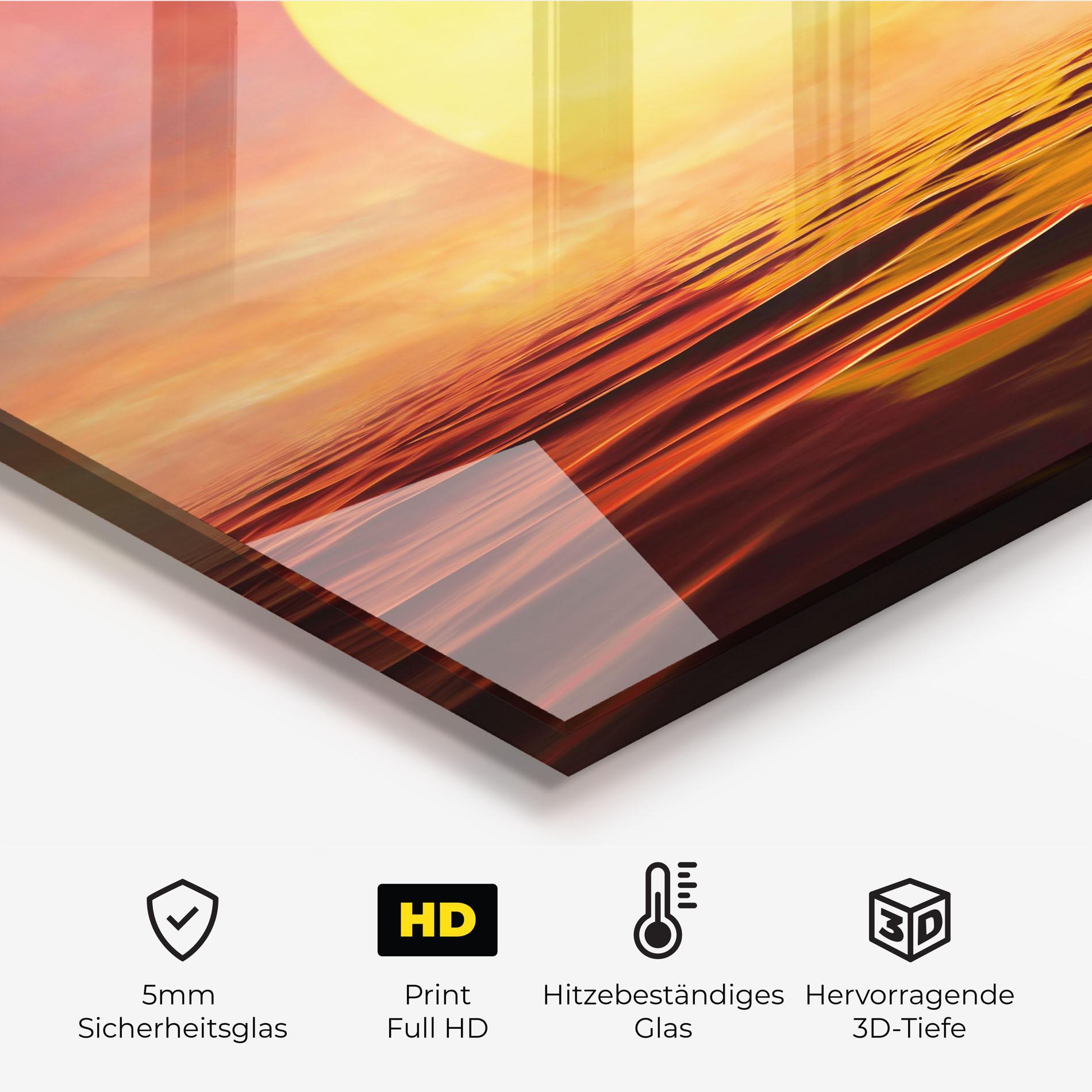 Küchenrückwand Glas Clouds Reflection Sky mockup 2