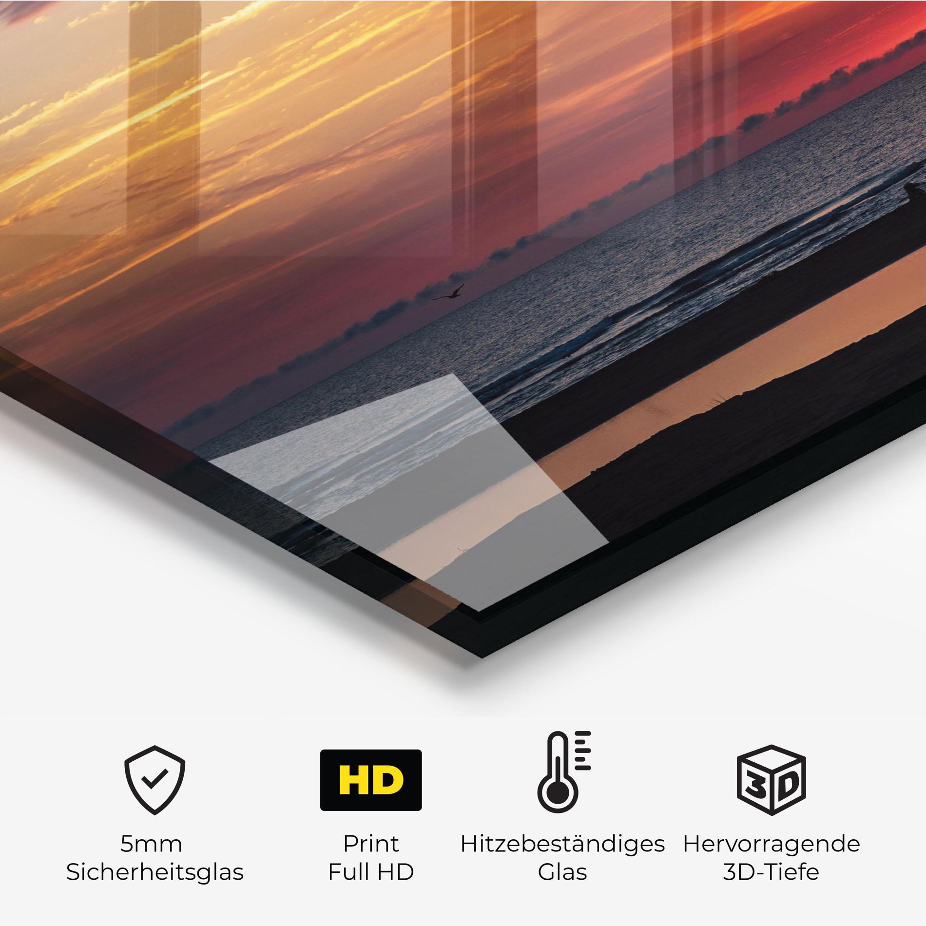 Küchenrückwand Glas Colorful Sunrise Sea mockup 2