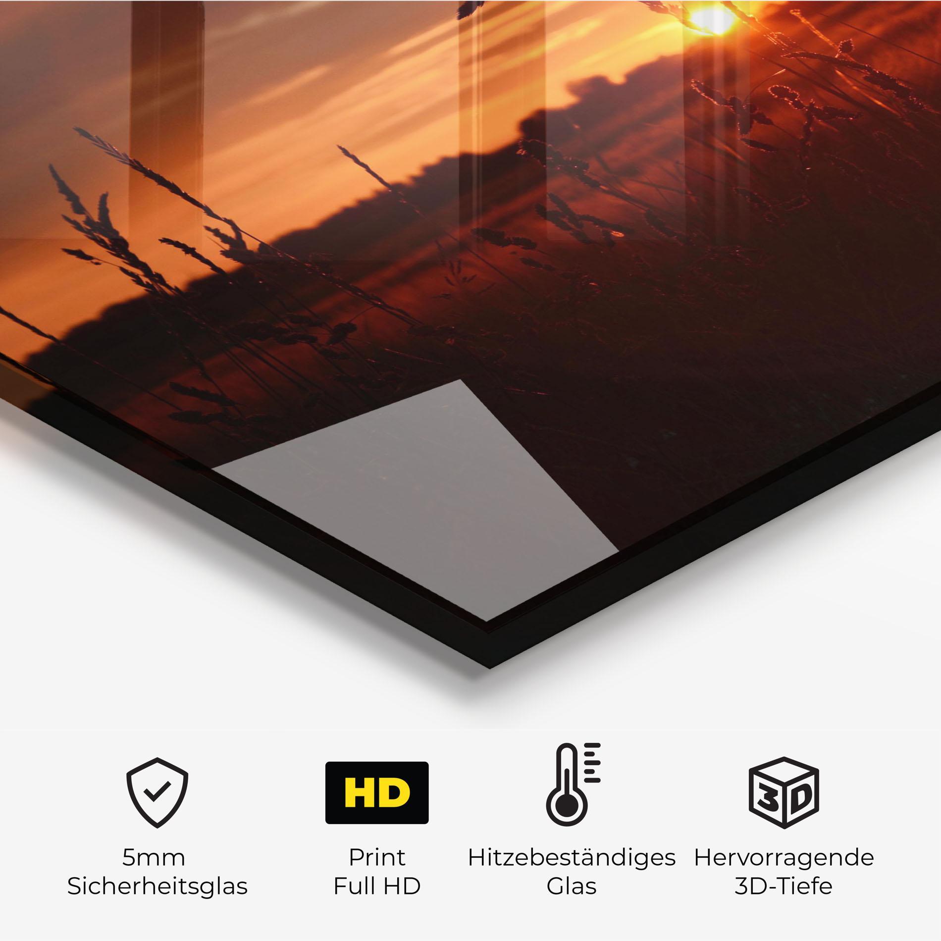 Küchenrückwand Glas Field Shilouette mockup 2