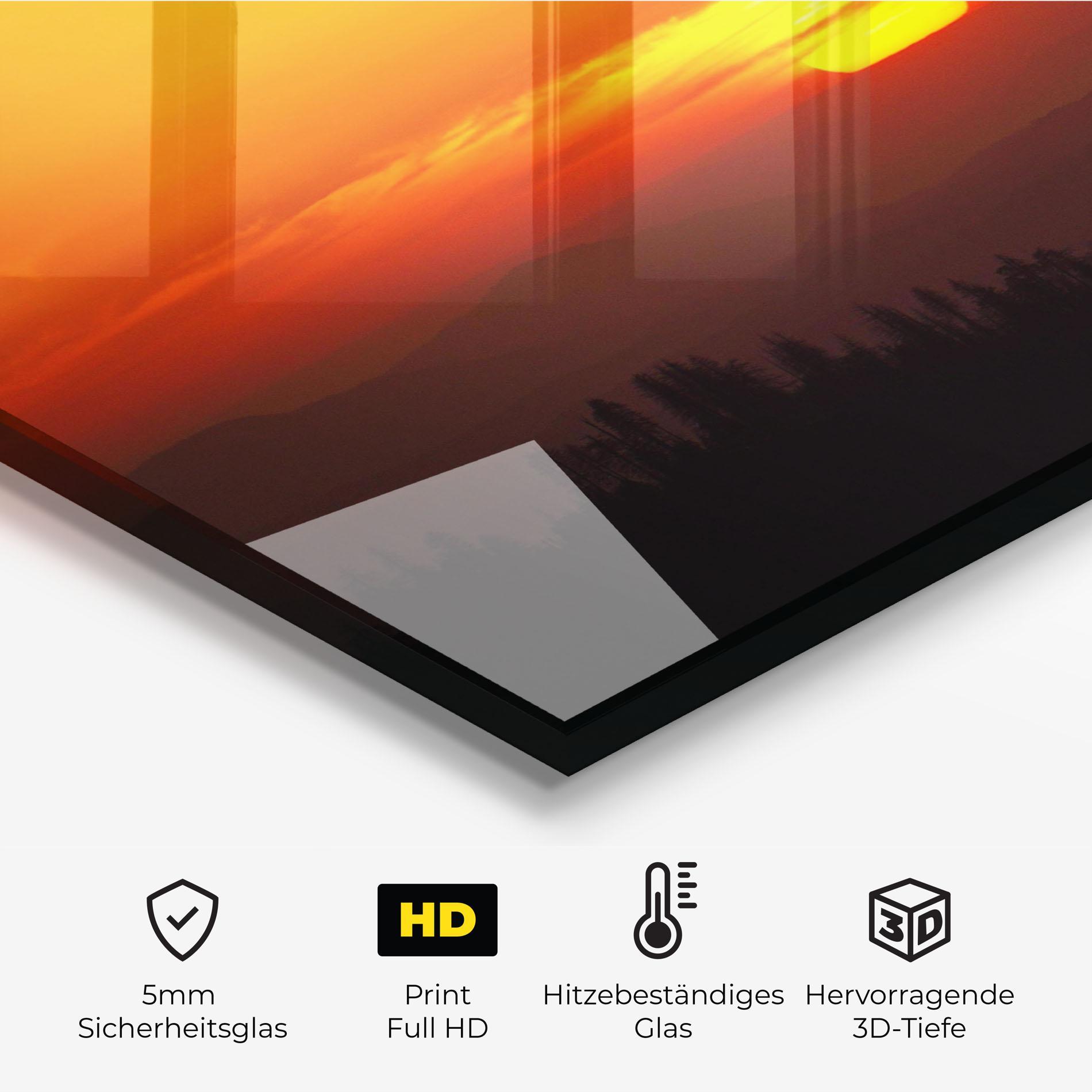 Küchenrückwand Glas Pretty Sun View mockup 2