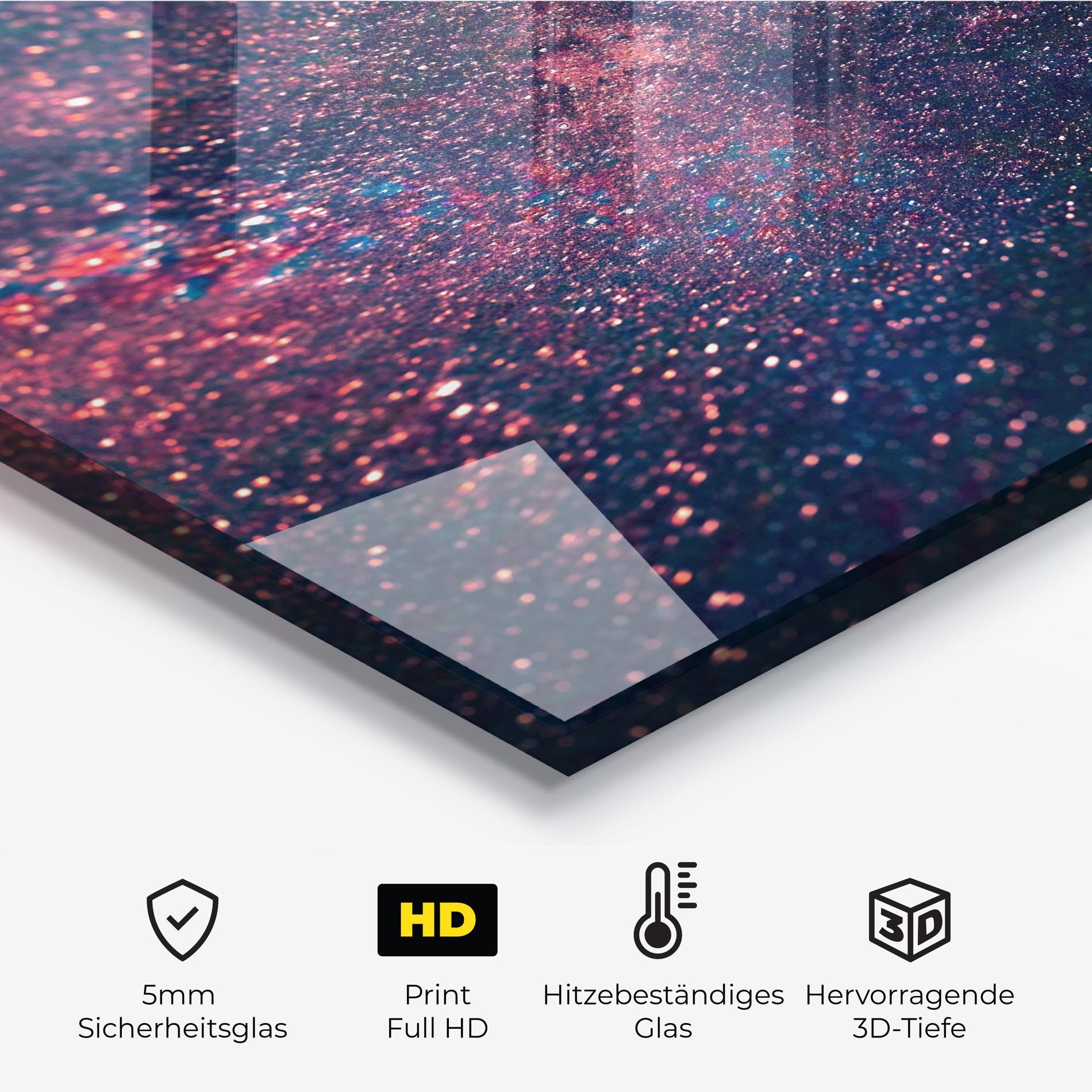 Küchenrückwand Glas Purple Spark mockup 2