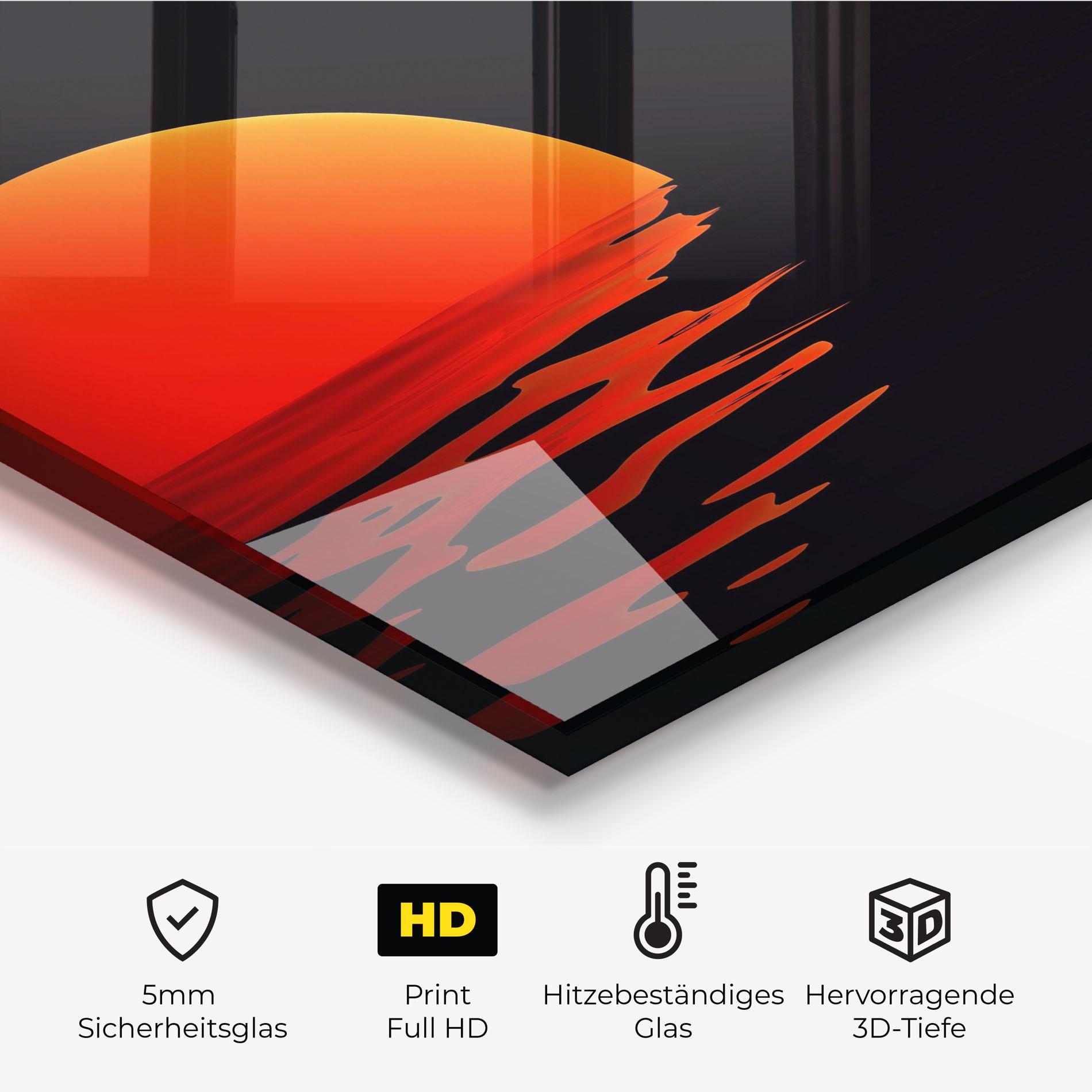 Küchenrückwand Glas Red Evening Sunset mockup 2