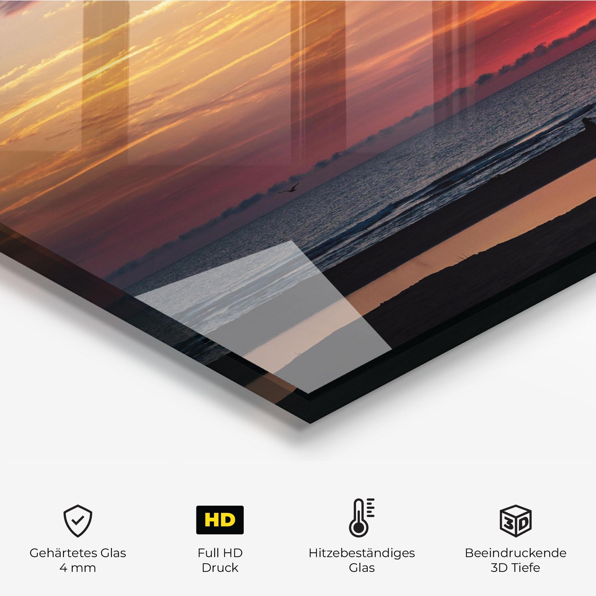 Küchenrückwand Glas Colorful Sunrise Sea mockup 2