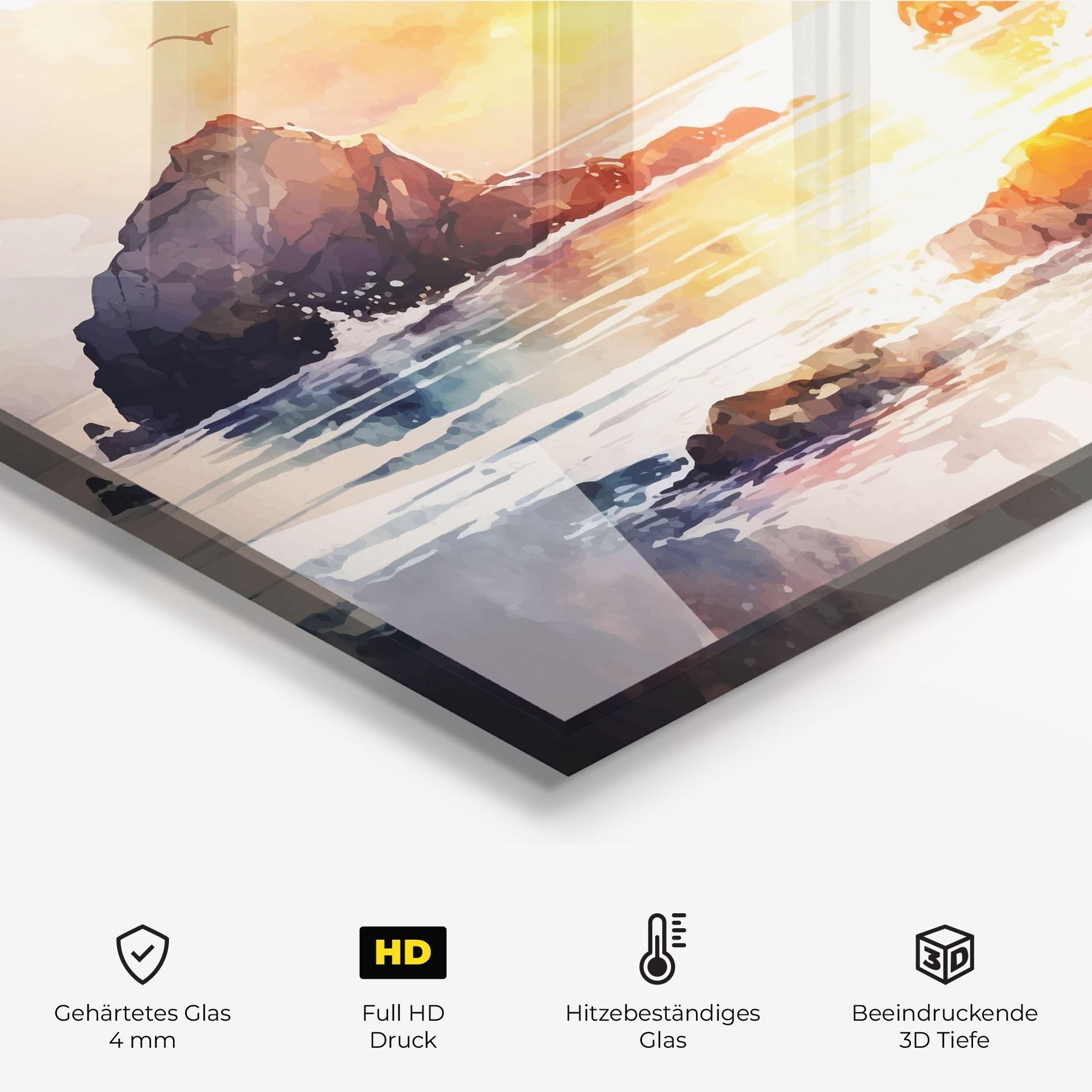 Küchenrückwand Glas Pretty Pastel Sunset mockup 2