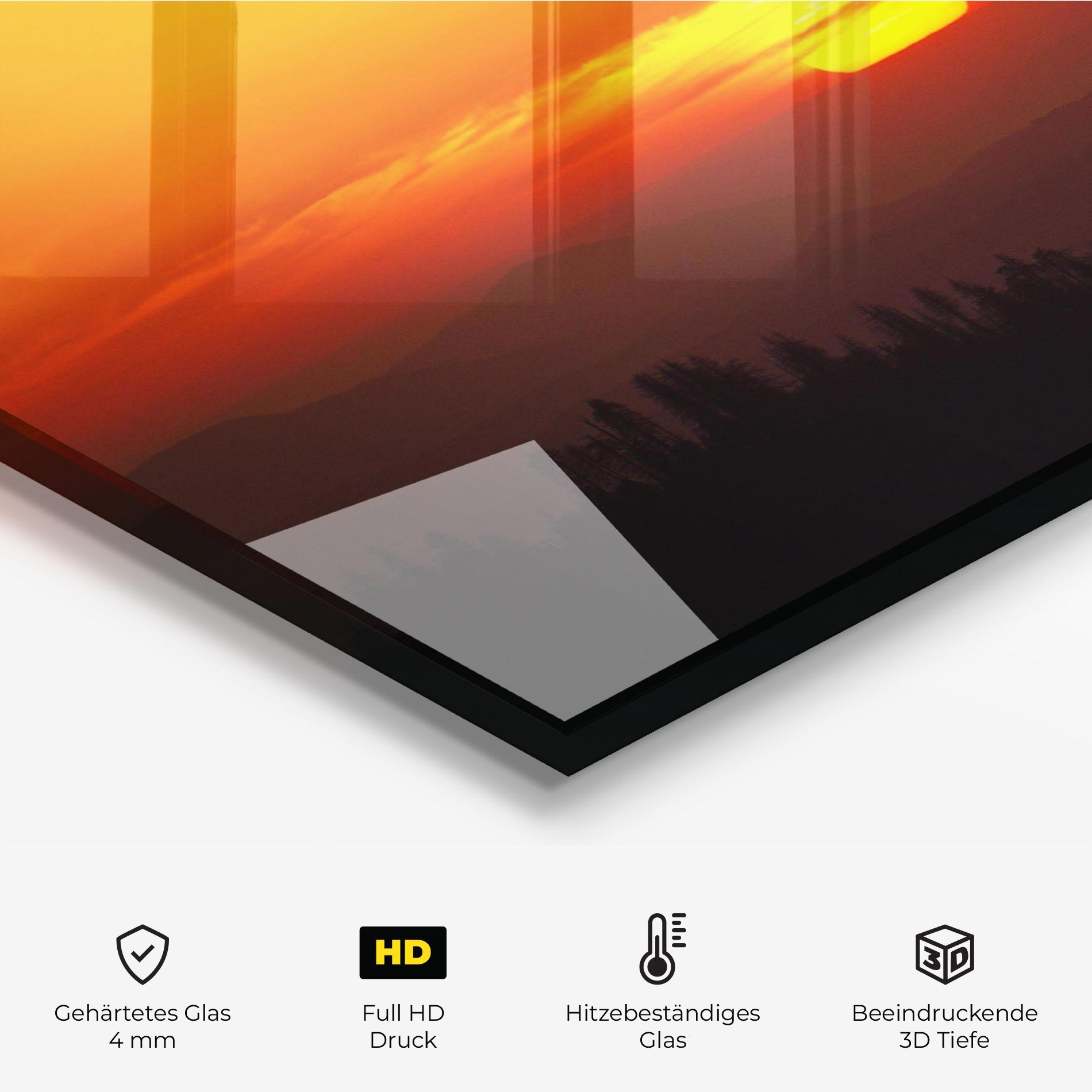 Küchenrückwand Glas Pretty Sun View mockup 2