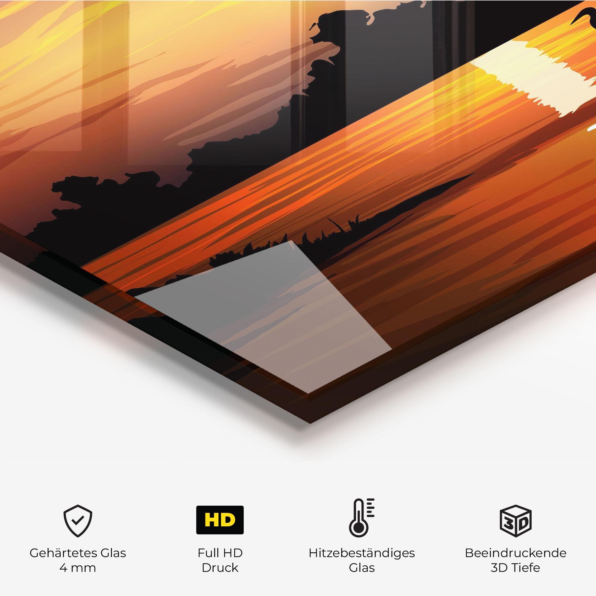 Küchenrückwand Glas Sunset Land mockup 2