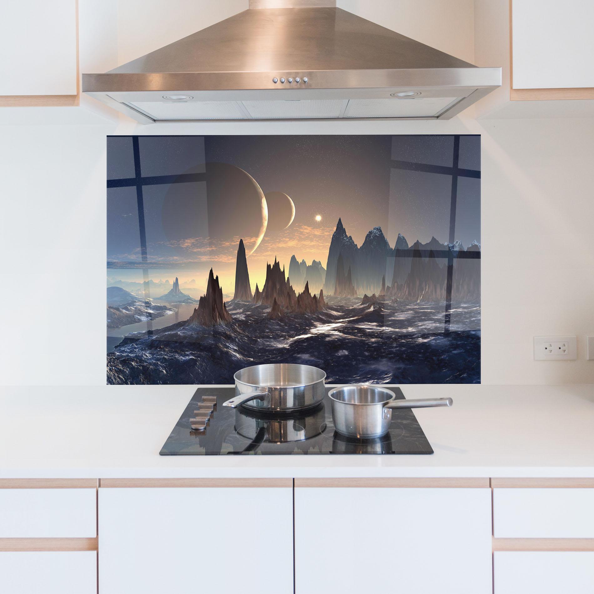 Küchenrückwand Glas Fantasy Landscape mockup 5