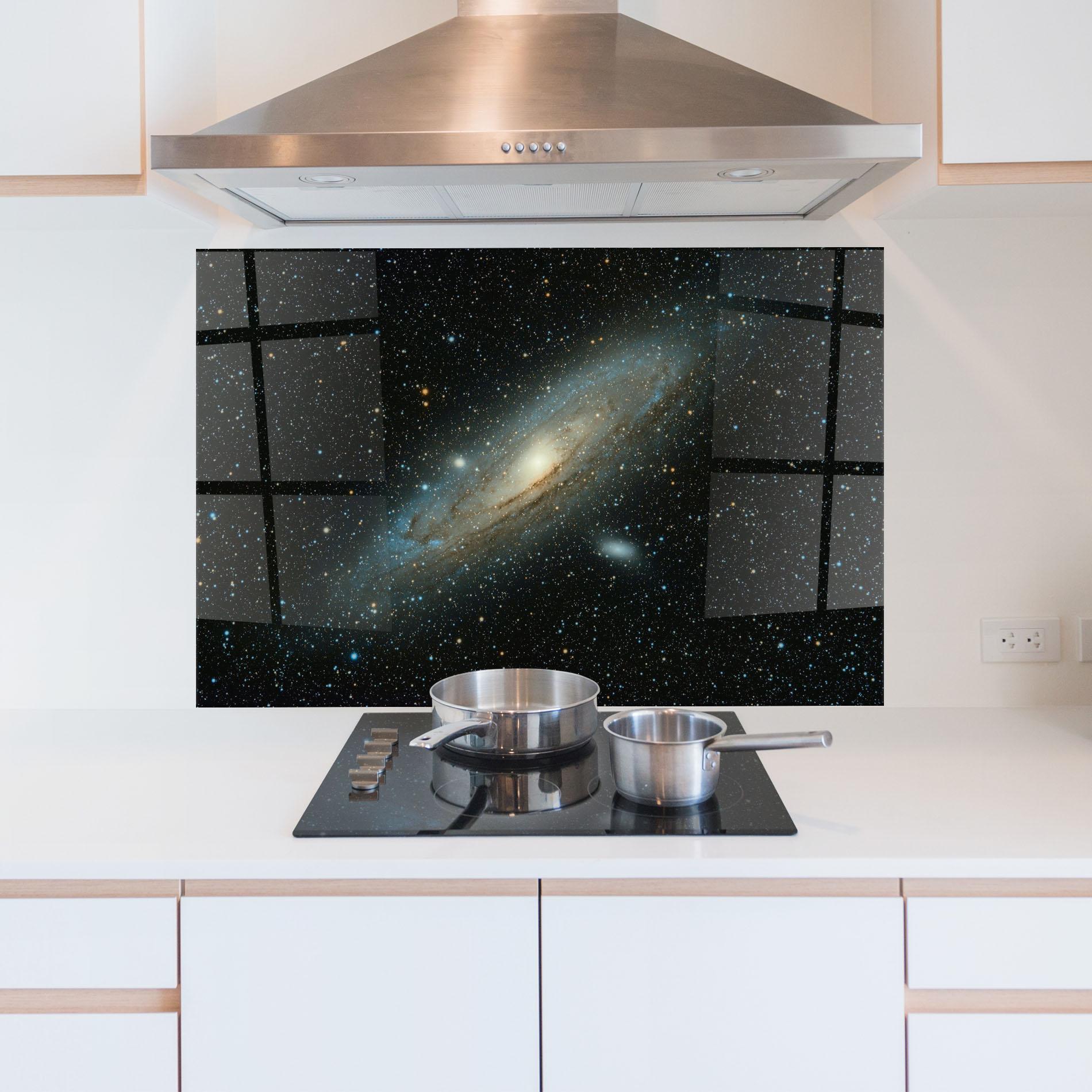 Küchenrückwand Glas Galaxy Stars mockup 5