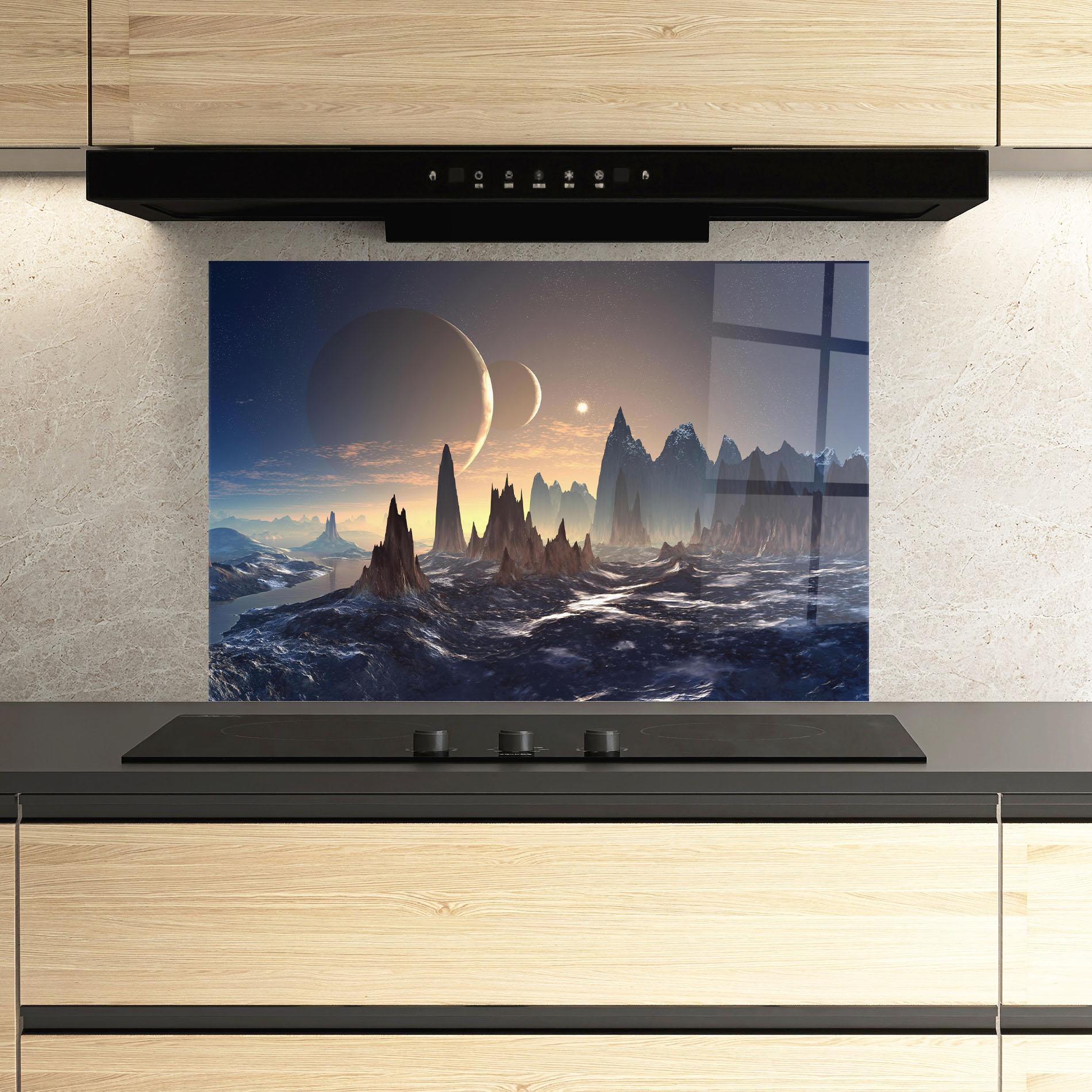 Küchenrückwand Glas Fantasy Landscape mockup 3