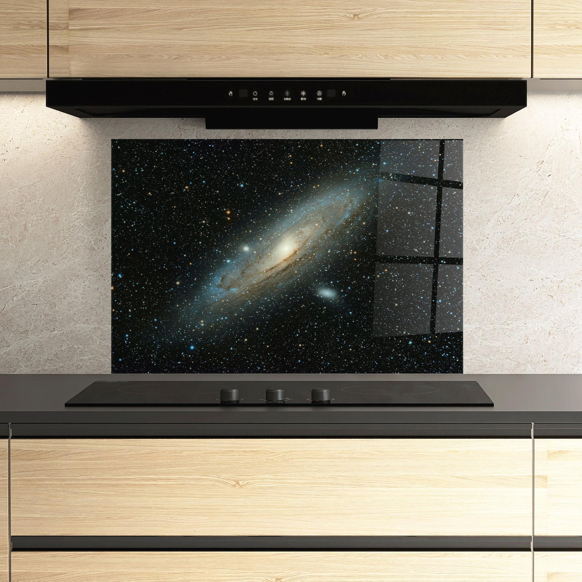 Küchenrückwand Glas Galaxy Stars mockup 3