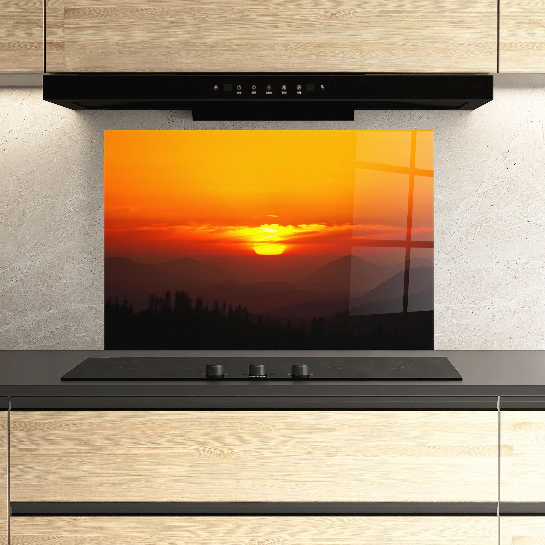 Küchenrückwand Glas Pretty Sun View mockup 3