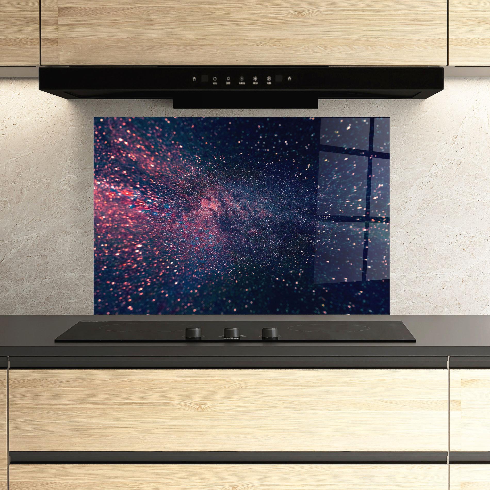 Küchenrückwand Glas Purple Spark mockup 3