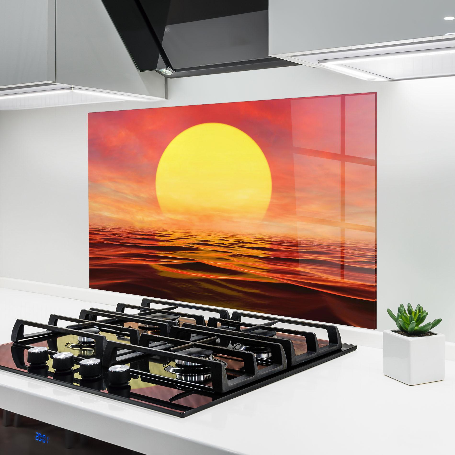 Küchenrückwand Glas Clouds Reflection Sky mockup 6