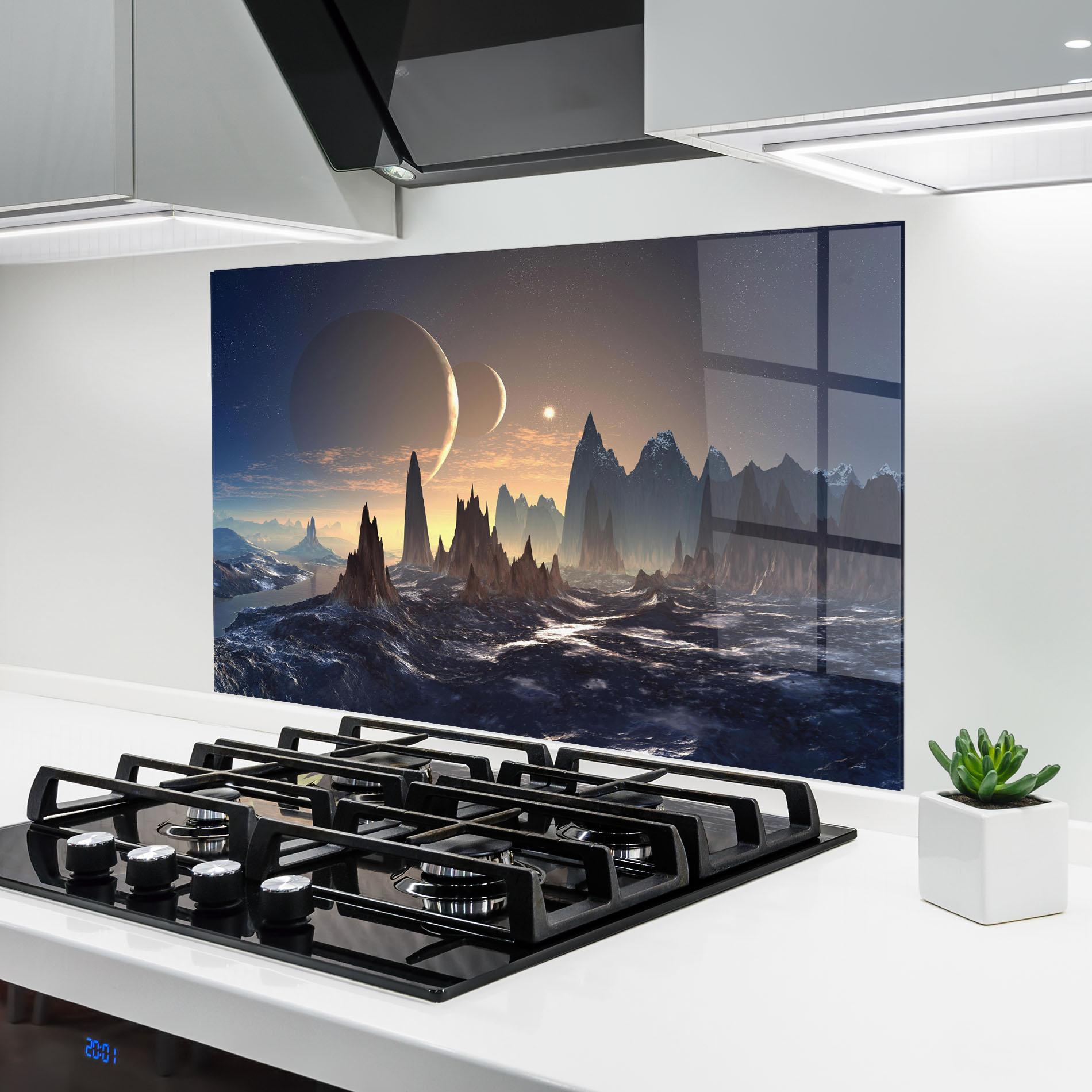 Küchenrückwand Glas Fantasy Landscape mockup 6