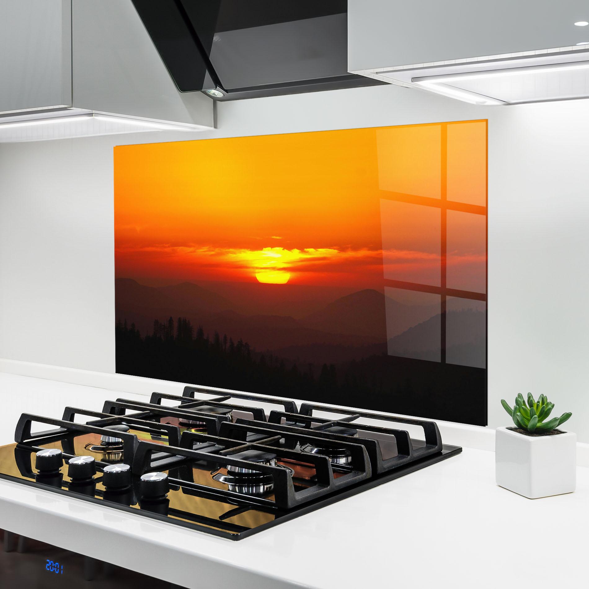 Küchenrückwand Glas Pretty Sun View mockup 6