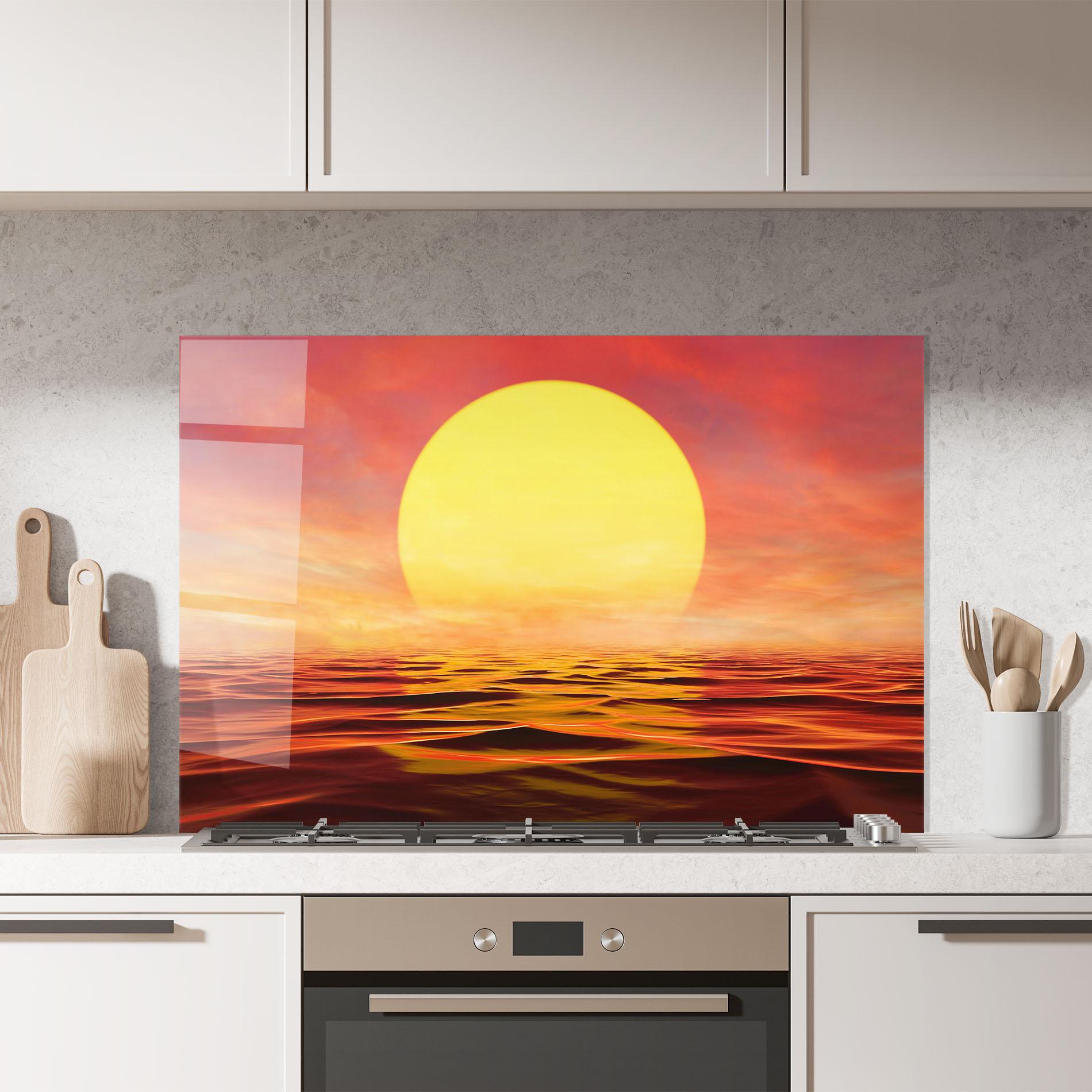 Küchenrückwand Glas Clouds Reflection Sky mockup 7