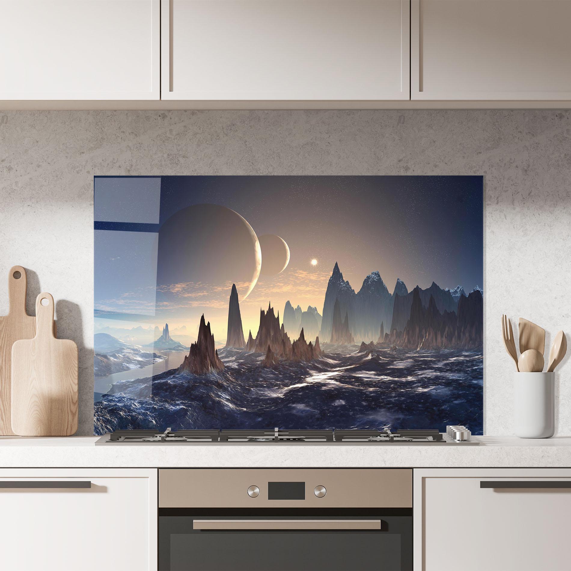 Küchenrückwand Glas Fantasy Landscape mockup 7