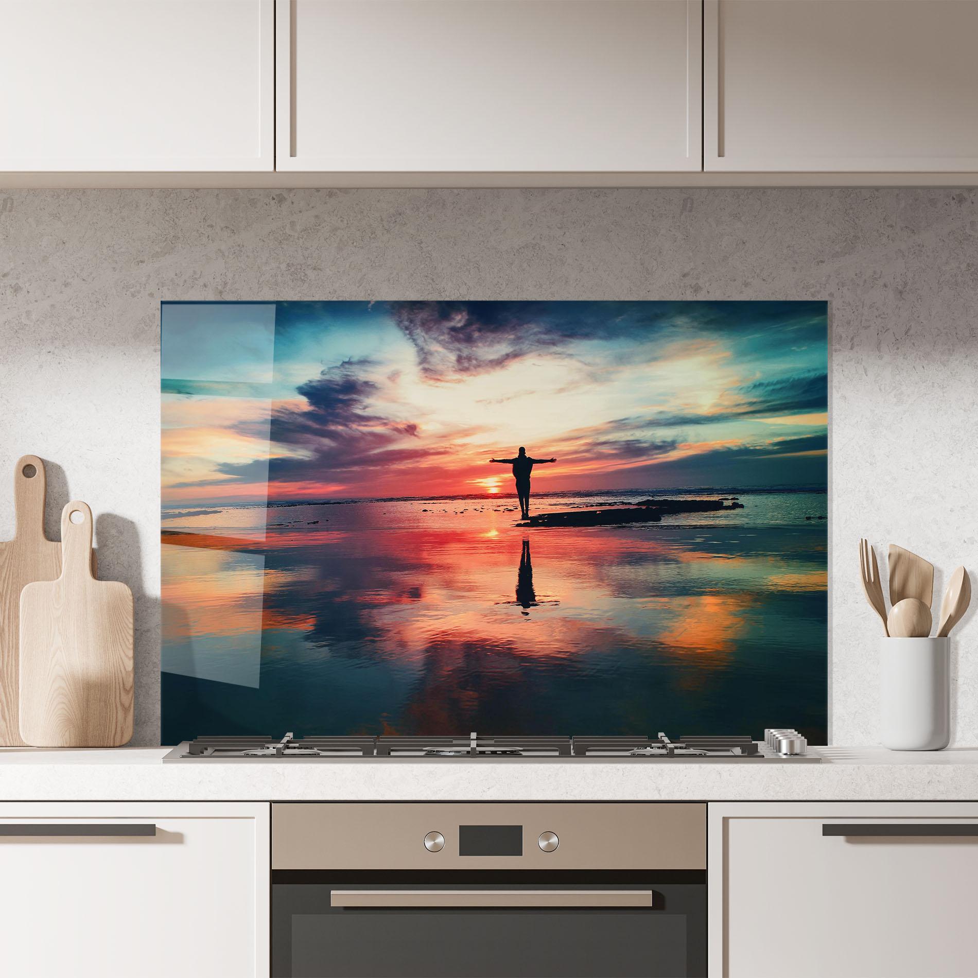 Küchenrückwand Glas Freedom Feeling mockup 7