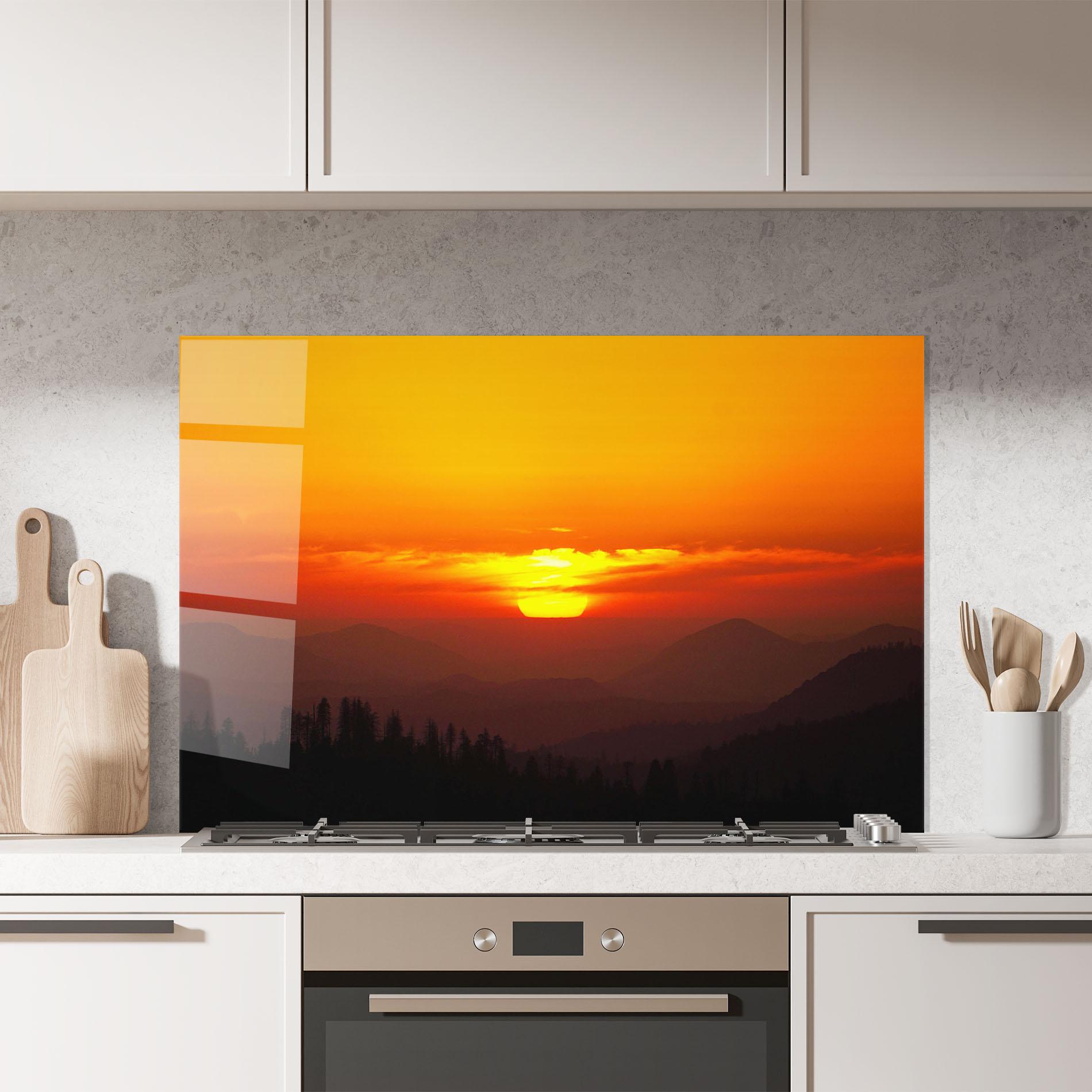 Küchenrückwand Glas Pretty Sun View mockup 7