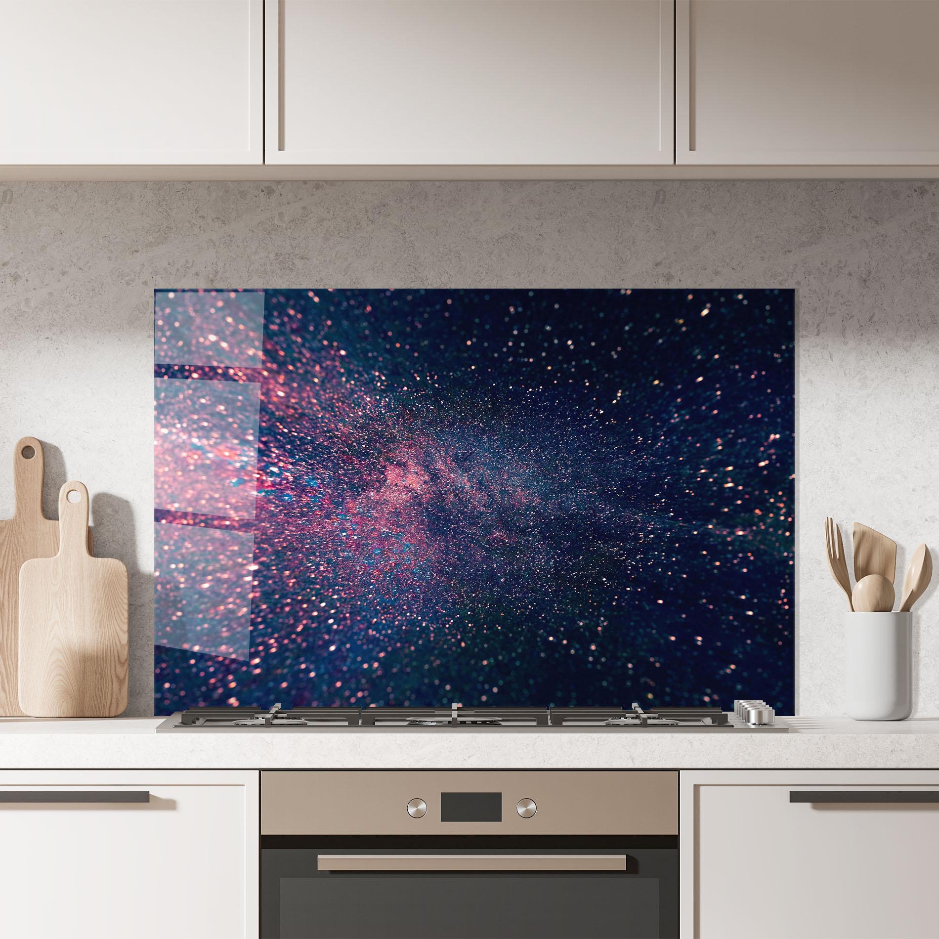 Küchenrückwand Glas Purple Spark mockup 7