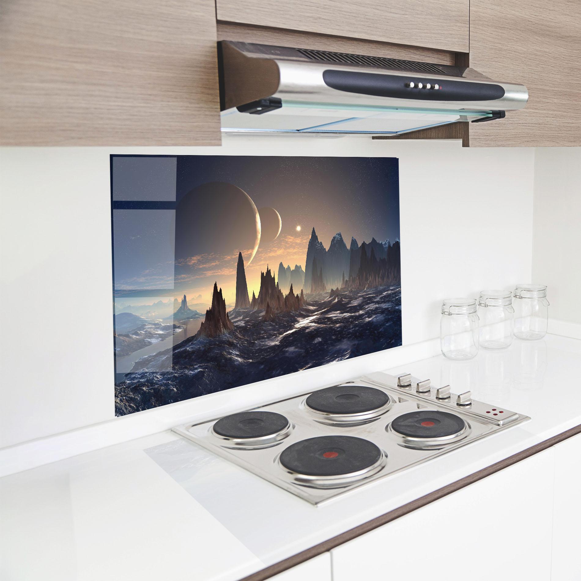 Küchenrückwand Glas Fantasy Landscape mockup 8
