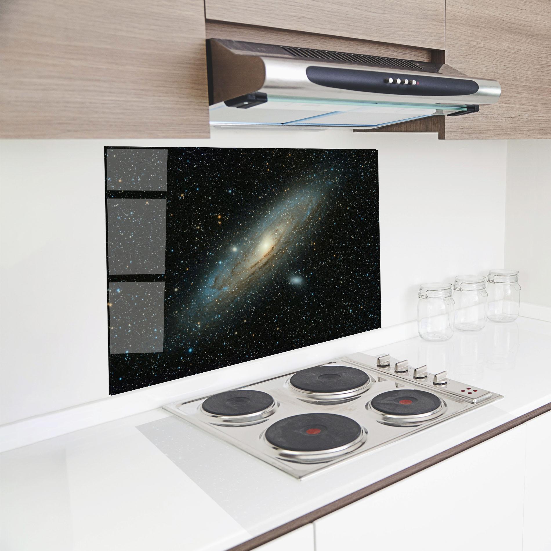 Küchenrückwand Glas Galaxy Stars mockup 8