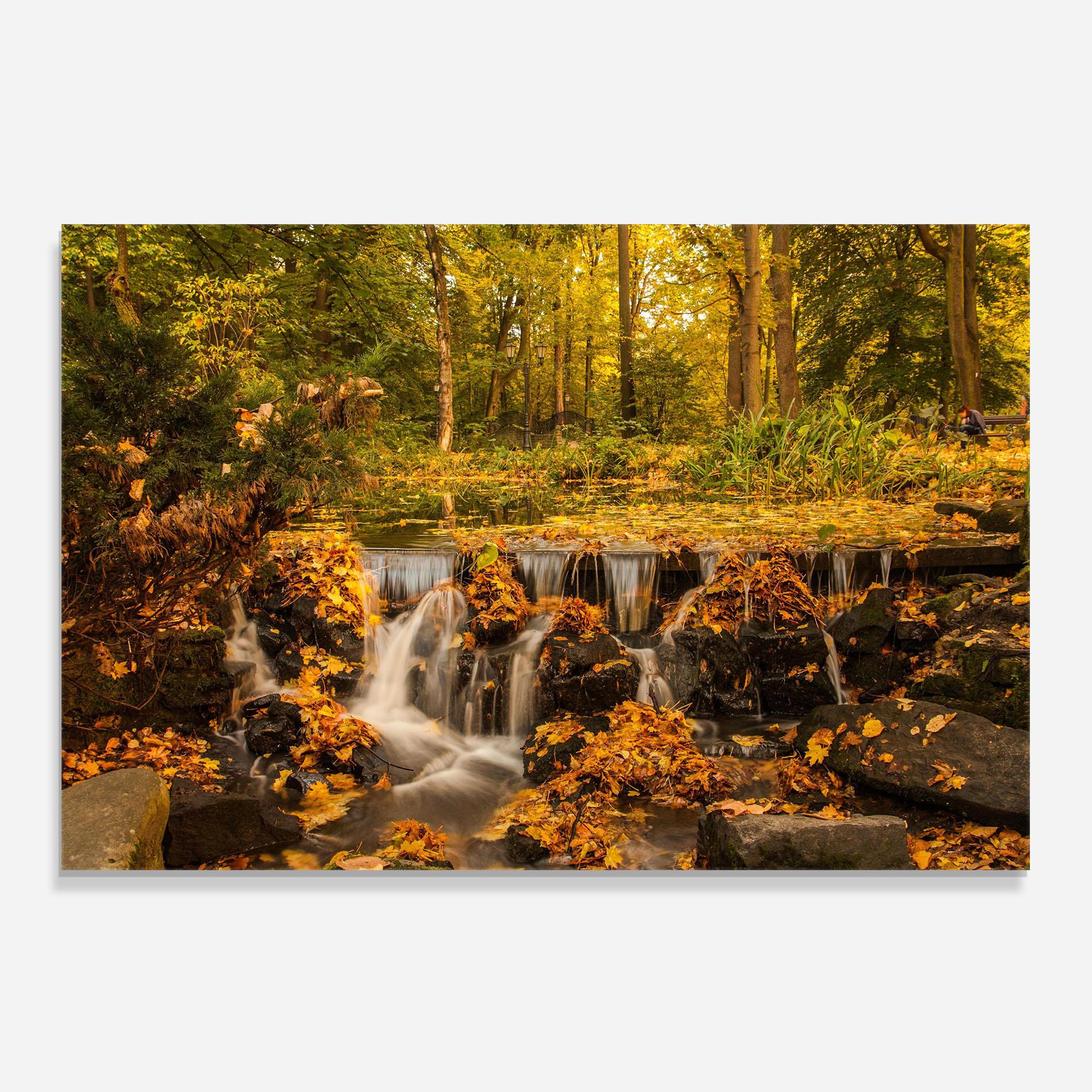 Küchenrückwand Glas Autumn Pretty Waterfall mockup 0