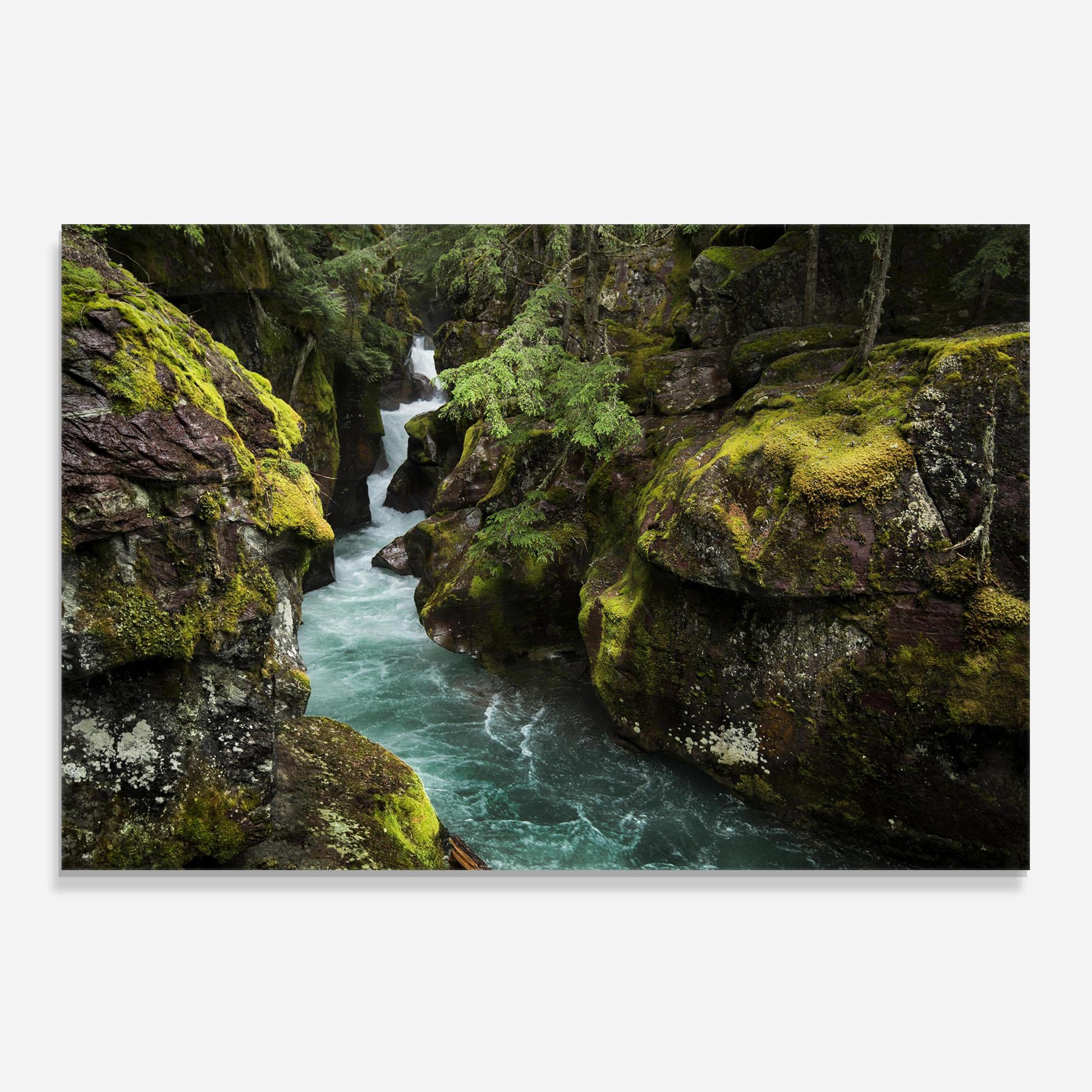 Küchenrückwand Glas Blue Majestic Waterfall mockup 0