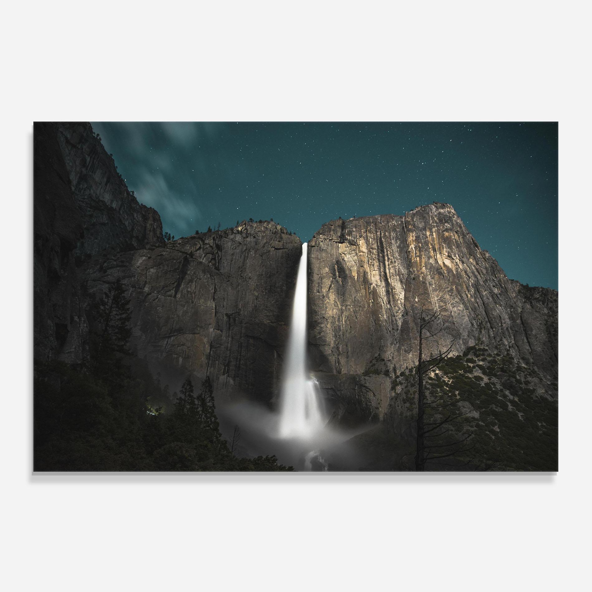 Küchenrückwand Glas Dark Blue Sky Waterfall mockup 0