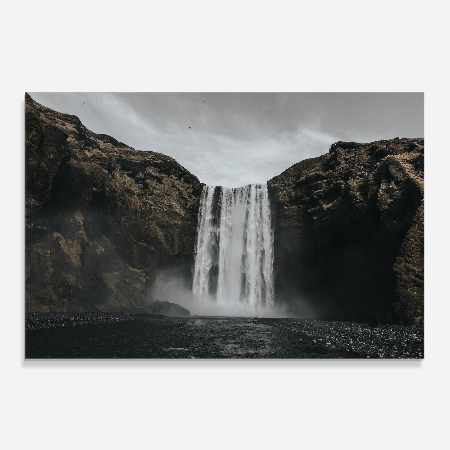 Küchenrückwand Glas Grey Waterfall mockup 0