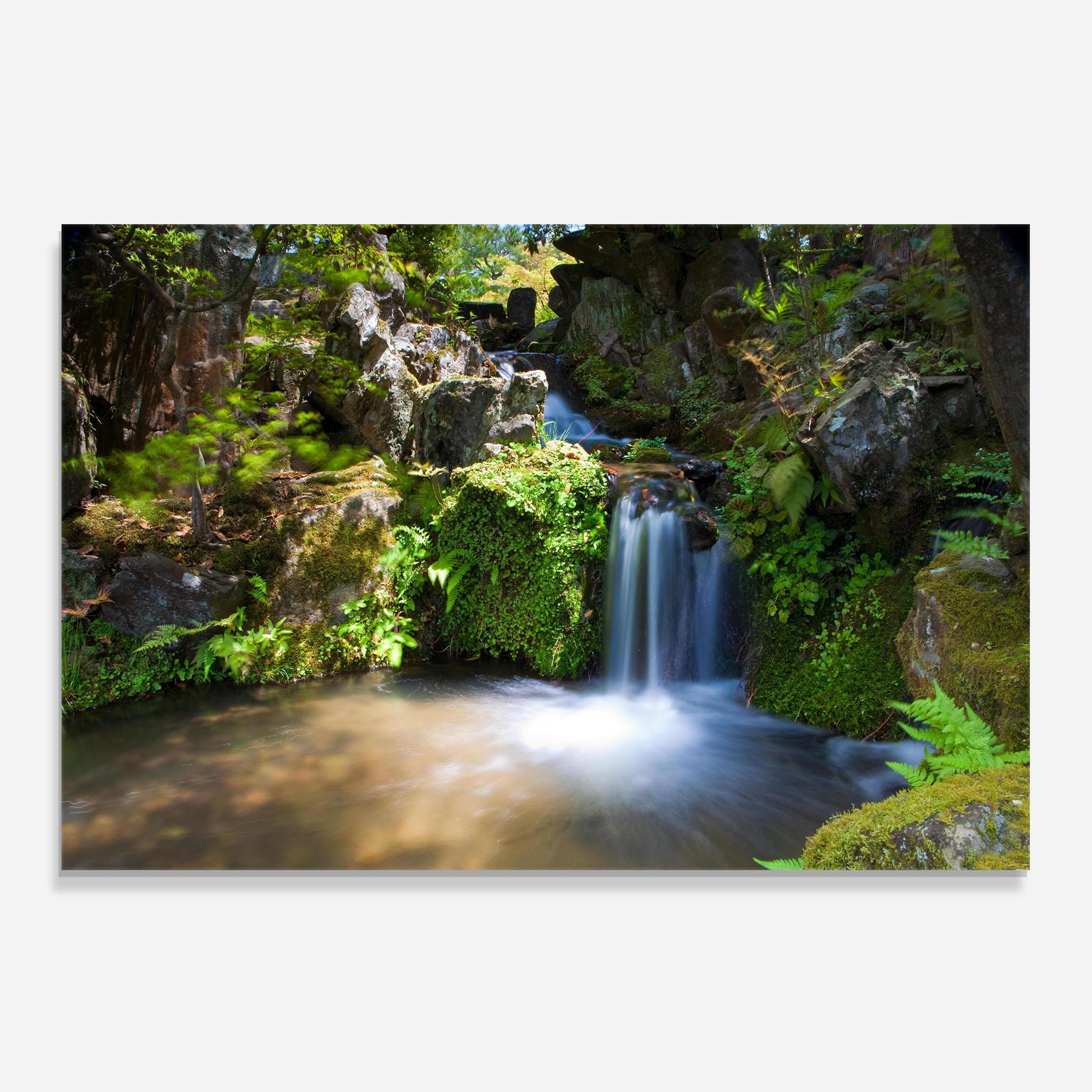 Küchenrückwand Glas Jungle View Waterfall mockup 0