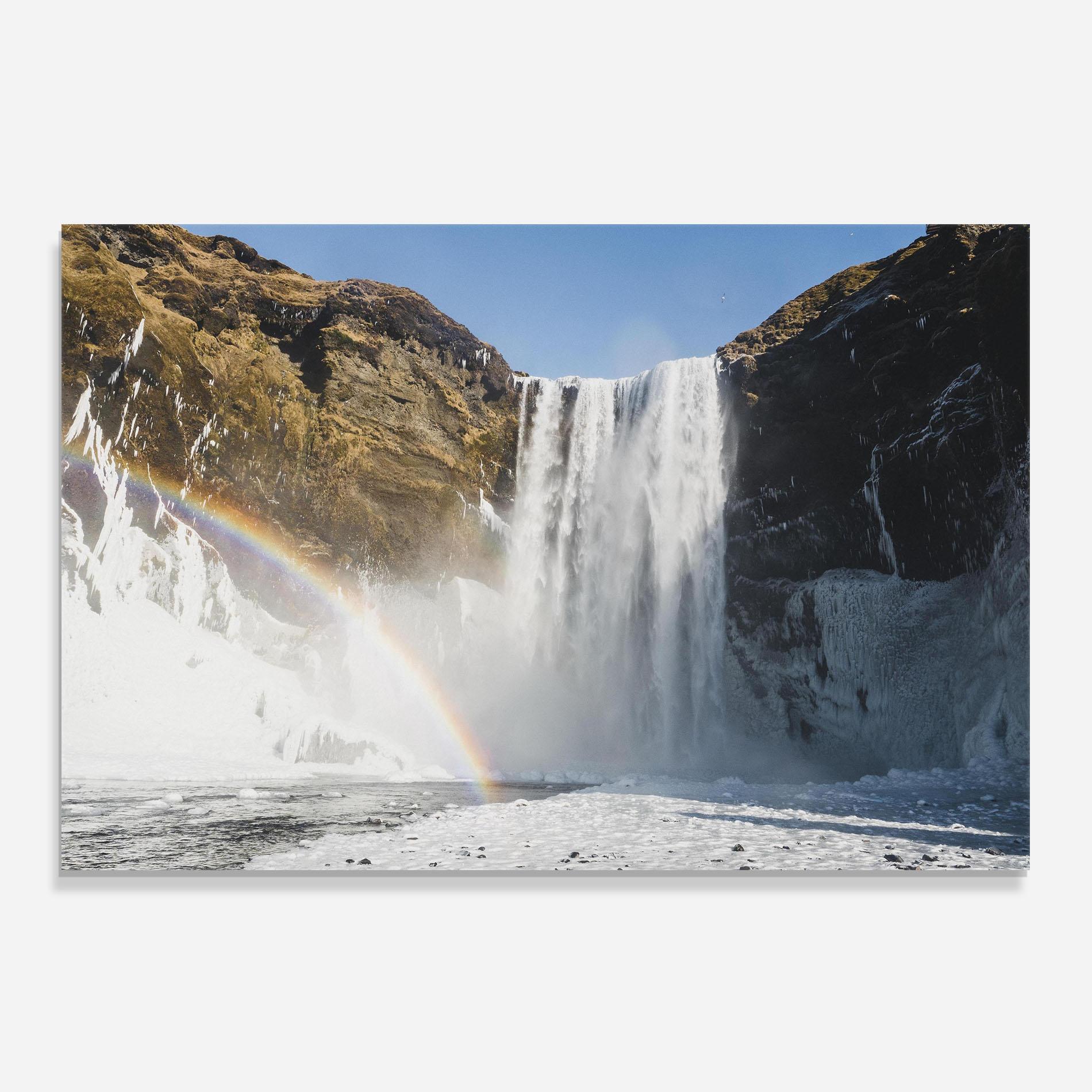 Küchenrückwand Glas Rainbow Waterfall mockup 0